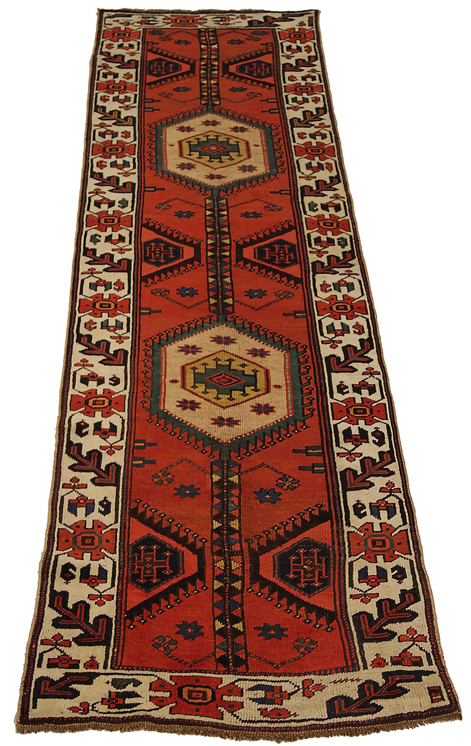 Discover the elegance of Persian Bijar featuring Runner Rug in Circa 1940. Designed with Wool and BlackIvoryRed, this exclusive design is perfect for enhancing your space.