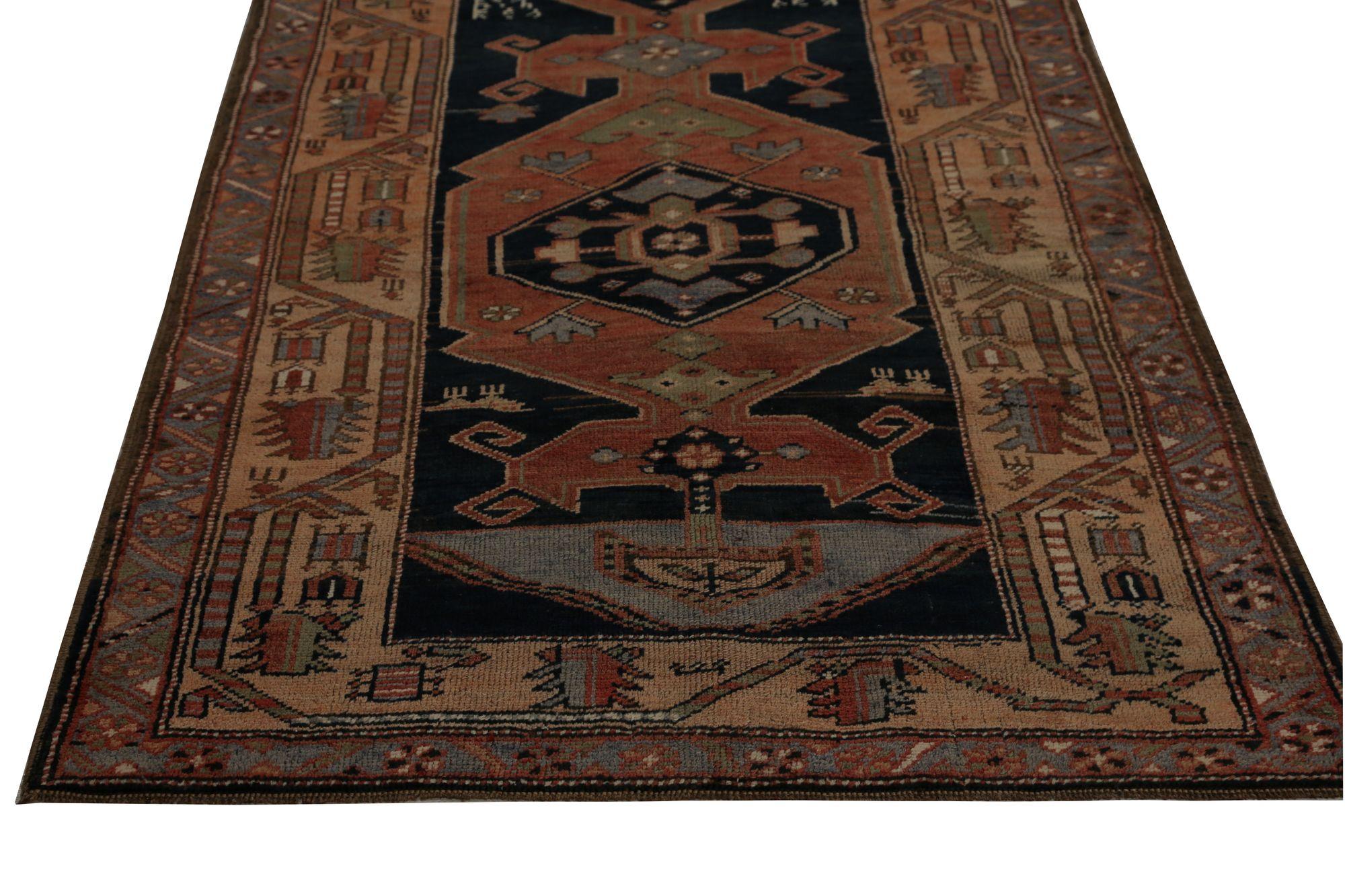 Persischer Bijar-Läufer - Wolle Schwarz Rot Design - 96754 (Irakisch) im Angebot