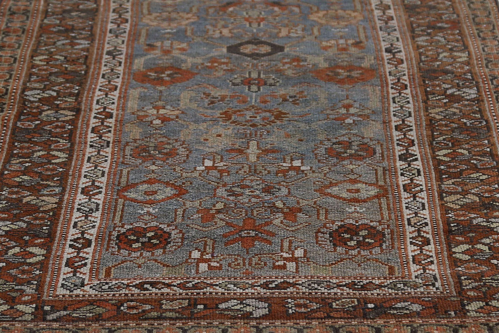Iracheno Tappeto Persiano Bijar Runner - Design Blu Lana - 96858 in vendita