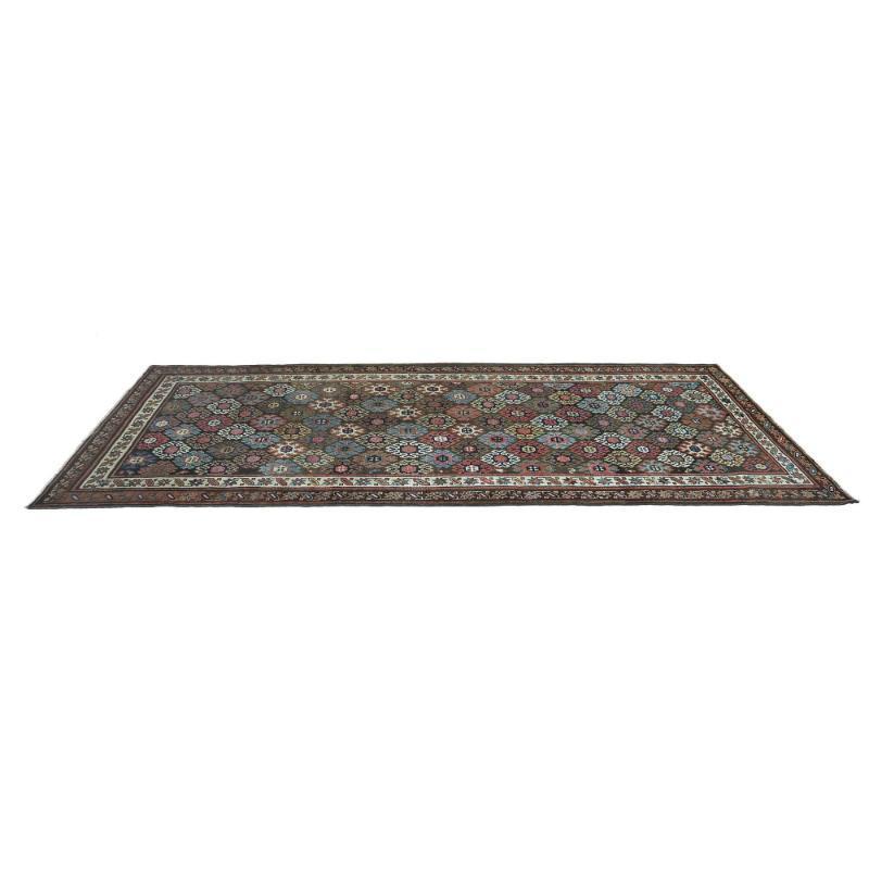 Persischer Bijar Läufer Teppich - Wolle Braun Elfenbein Rot Design - 97902 im Zustand „Hervorragend“ im Angebot in Dallas, TX