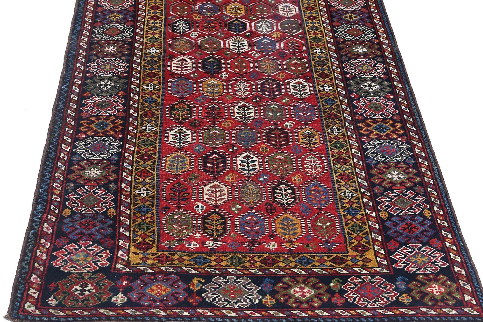 Persischer Bijar Läufer Teppich - Wolle Braun Elfenbein Rot Gelb Design - 97894 im Zustand „Hervorragend“ im Angebot in Dallas, TX