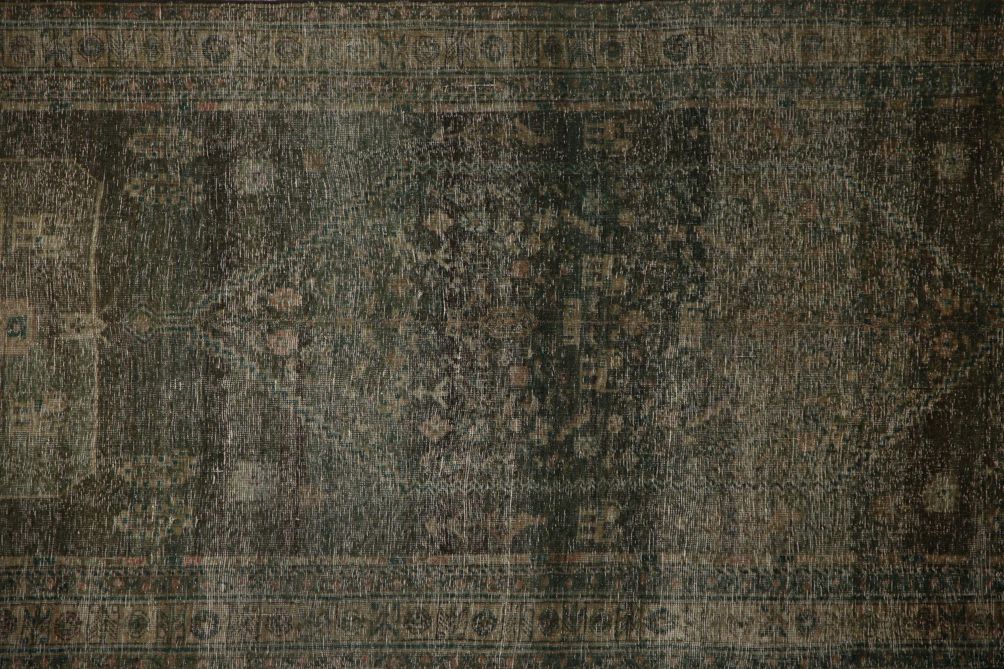 Persischer Bijar Läufer Teppich - Wolle Braun Taupe Design - 97794 im Zustand „Hervorragend“ im Angebot in Dallas, TX
