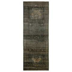 Persian Bijar Runner Rug - Wool Brown Taupe Design - 97794