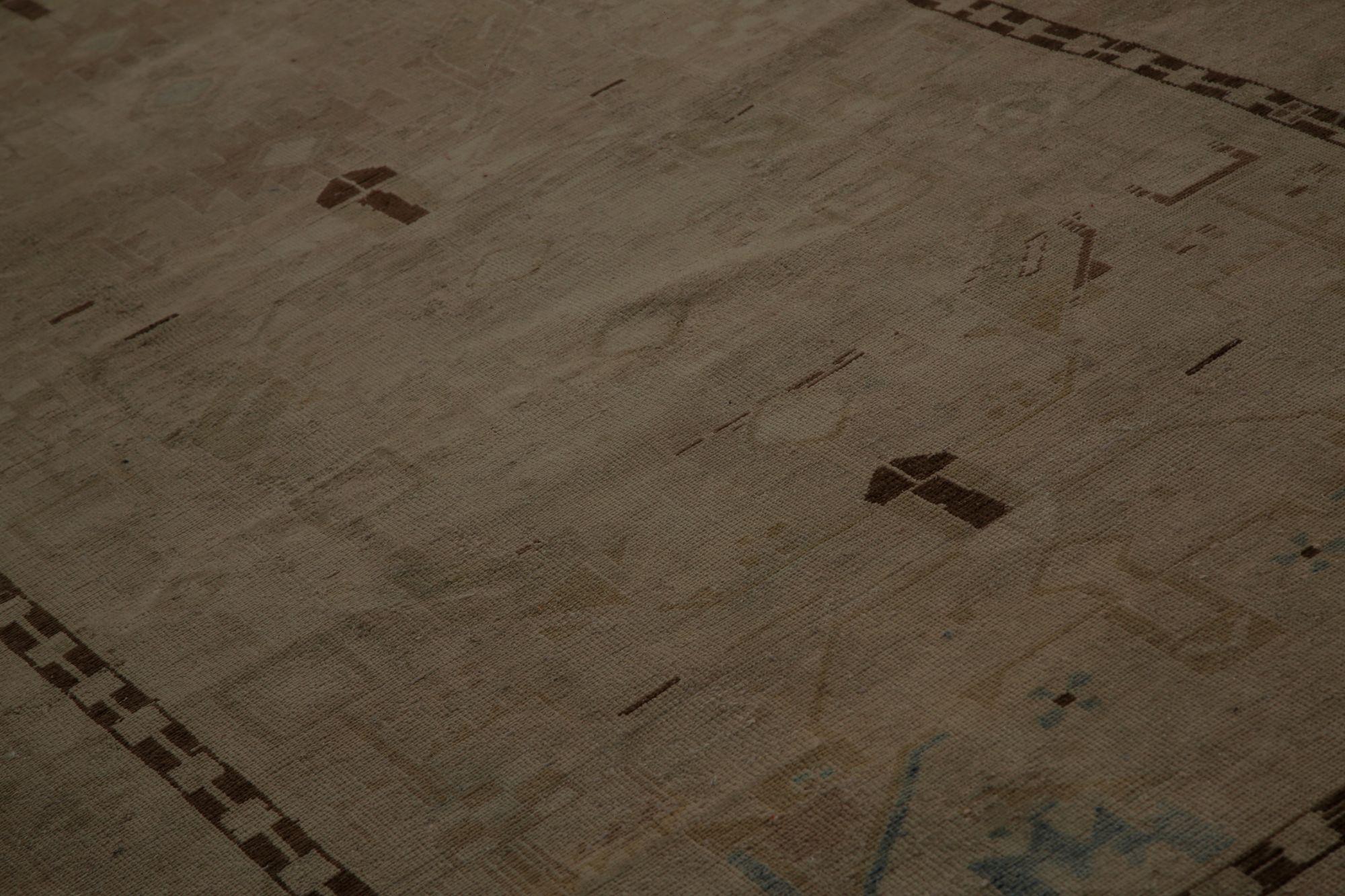 Iraqi Persian Bijar Runner Rug - Wool Brown Taupe Design - 97845 For Sale