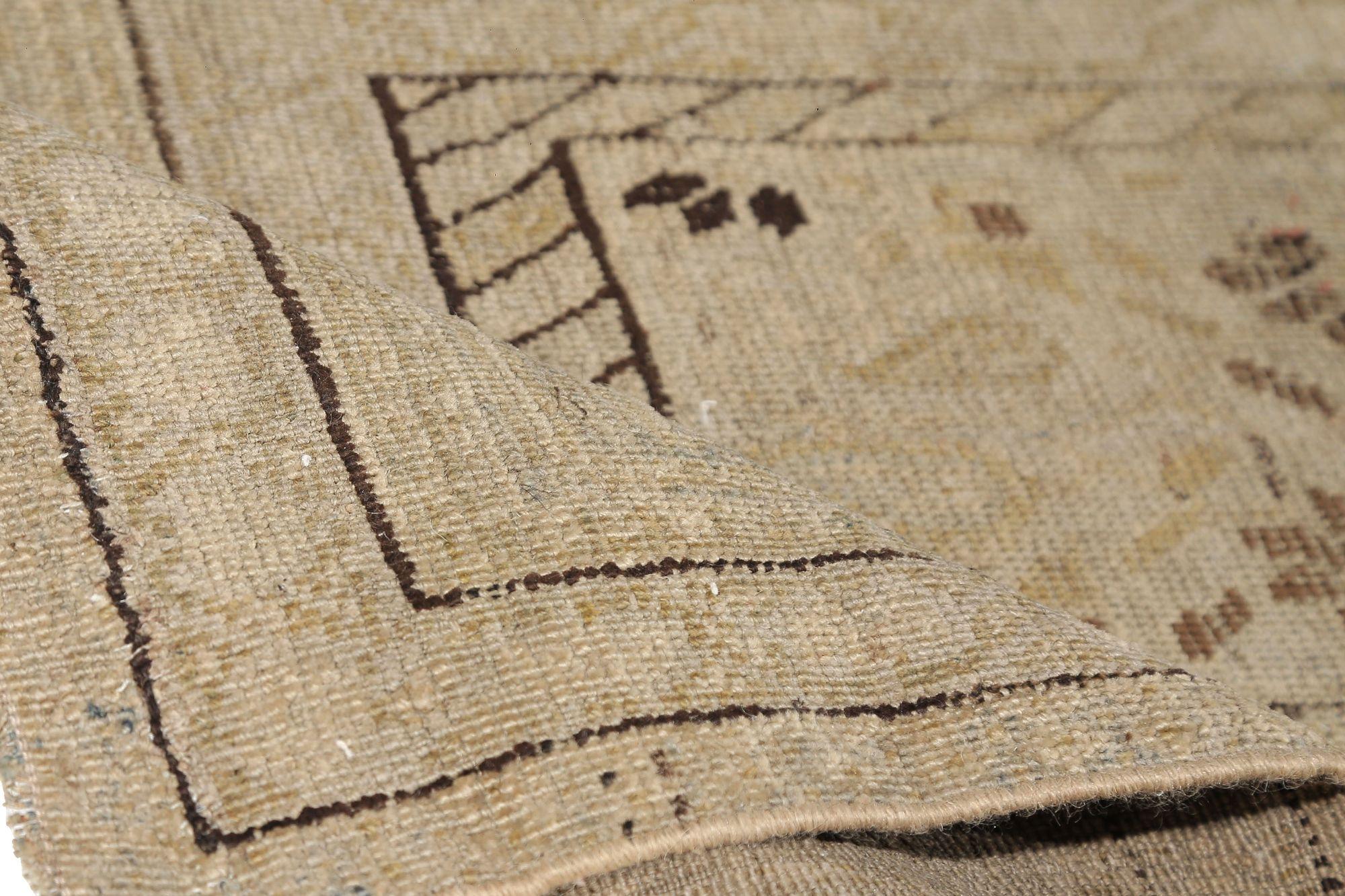 Tappeto Persiano Bijar Runner - Lana Marrone Taupe Design - 97943 In condizioni ottime in vendita a Dallas, TX