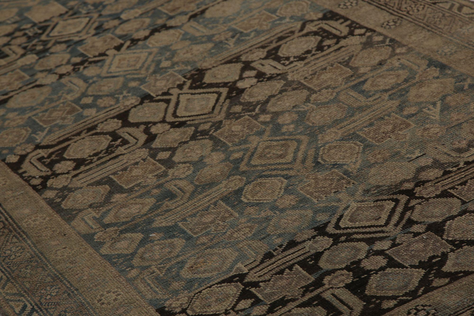 XX secolo Tappeto Persiano Bijar Runner - Lana Marrone Taupe Design - 98004 in vendita