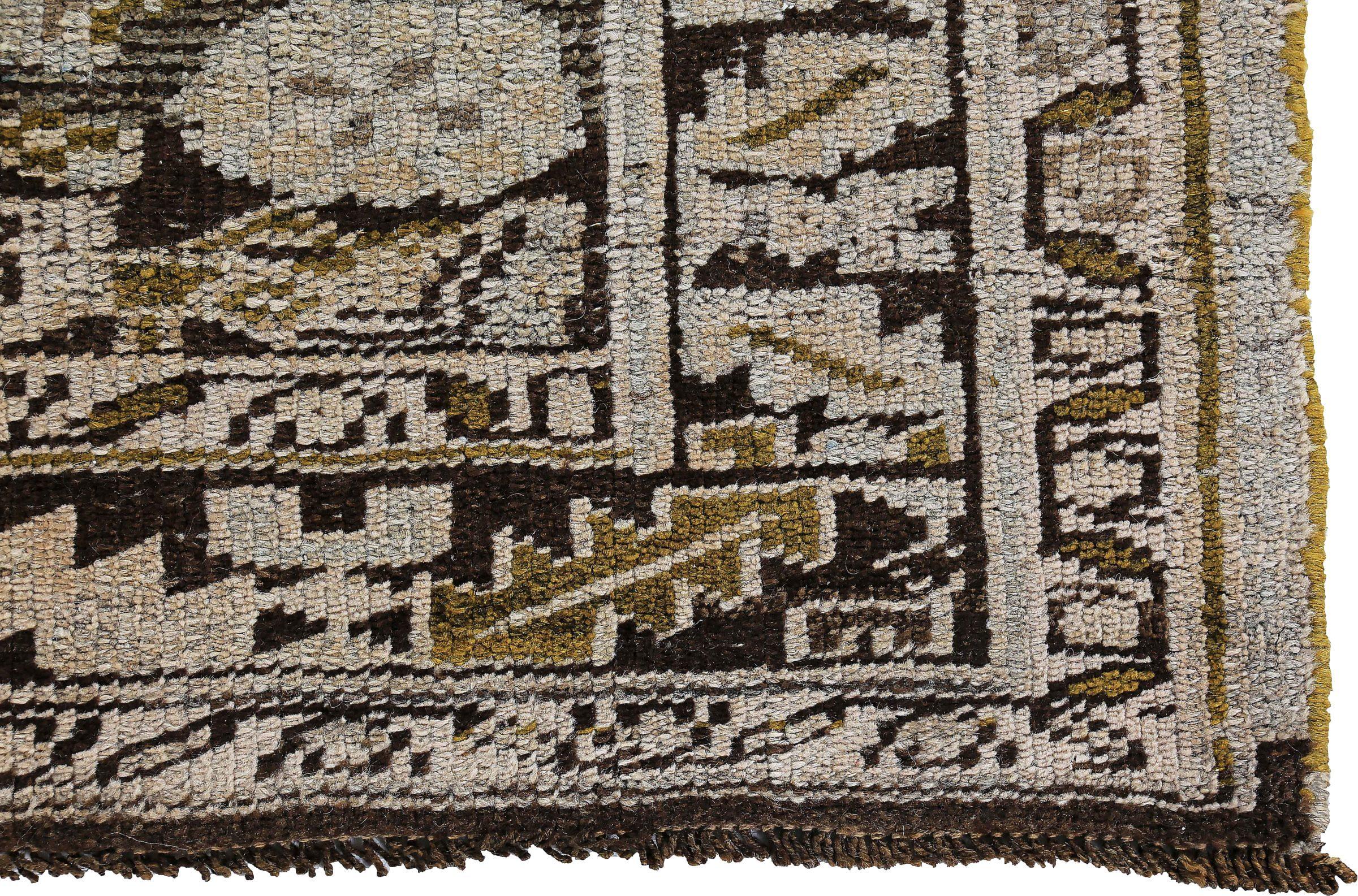 Asiatico Tappeto persiano Bijar Small - Lana Nero Marrone Avorio Design - 89672 in vendita