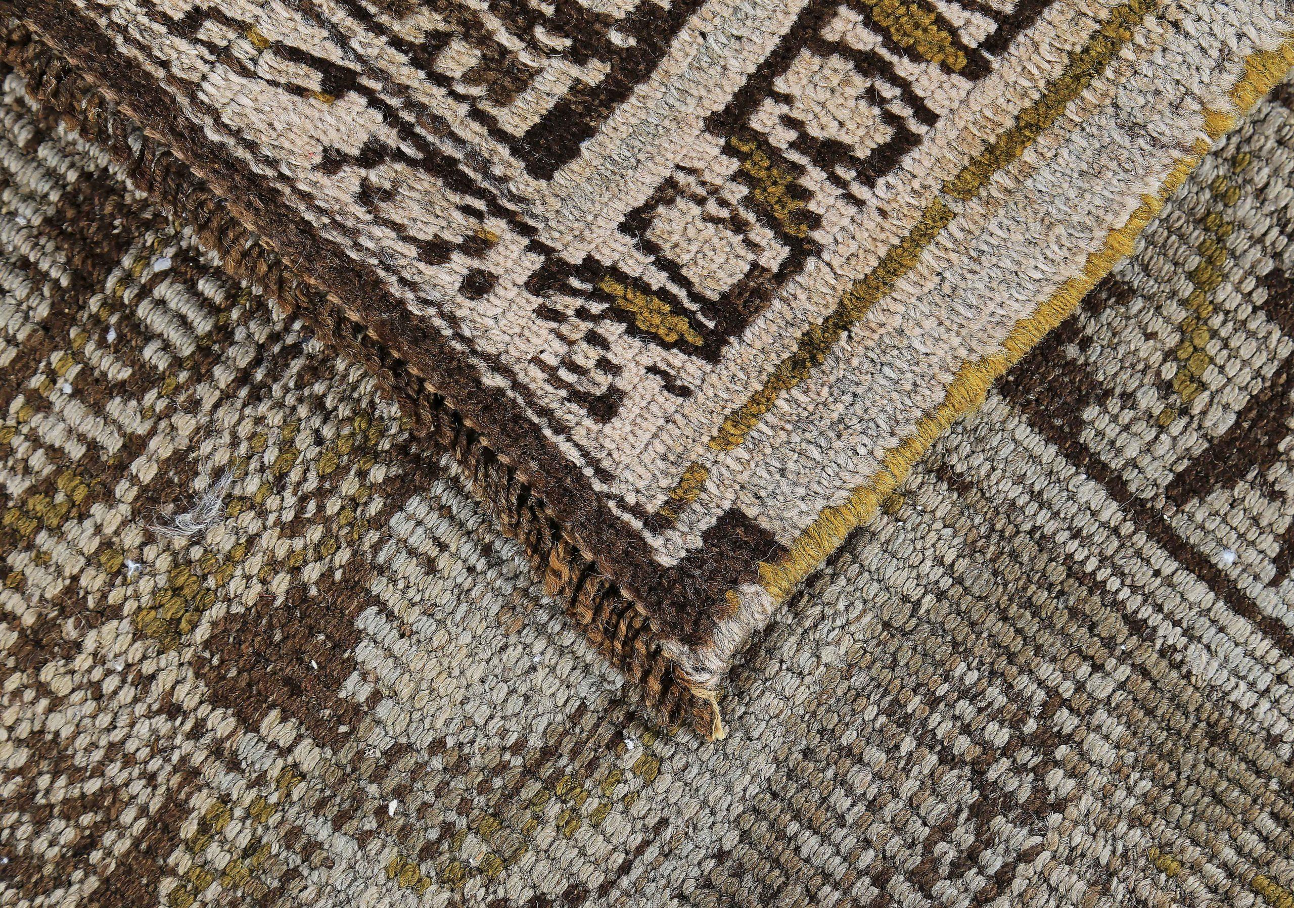 XX secolo Tappeto persiano Bijar Small - Lana Nero Marrone Avorio Design - 89672 in vendita