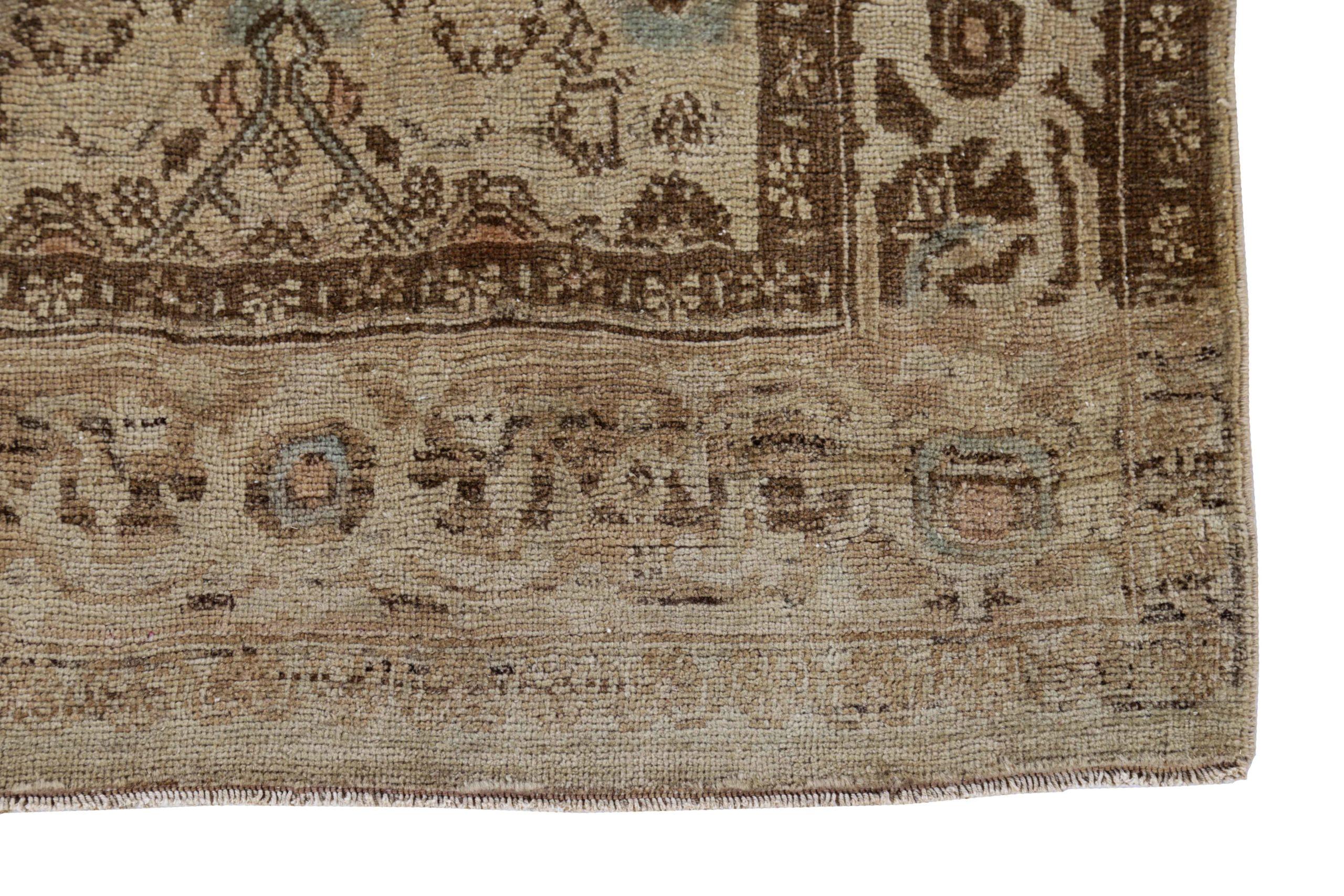 Persischer Bijar Small Teppich - Wolle Schwarz Braun Elfenbein Taupe Design - 91523 im Zustand „Hervorragend“ im Angebot in Dallas, TX