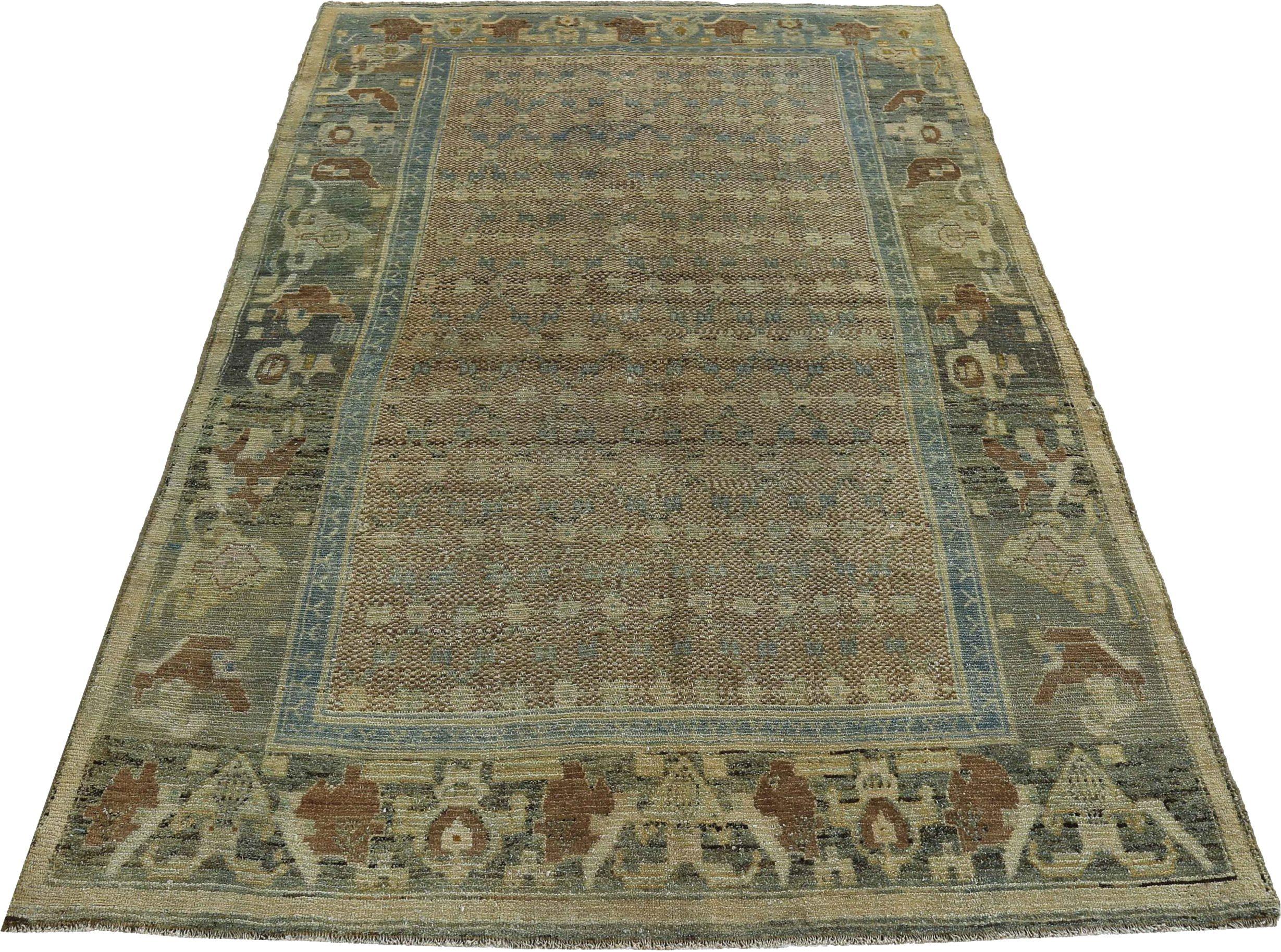 Discover the elegance of Persian Bijar featuring Small Rug in Circa 1880. Designed with Wool and BlueBrownIvory, this exclusive design is perfect for enhancing your space.