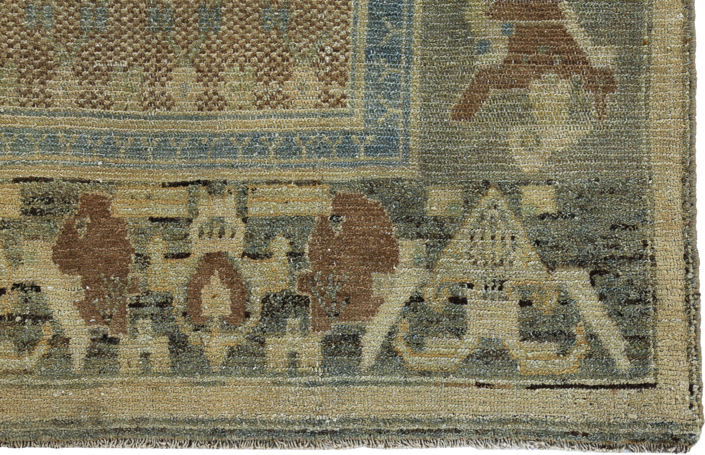 Alfombra Persa Bijar Small - Lana Azul Marrón Diseño Marfil - 89674 Asiático en venta