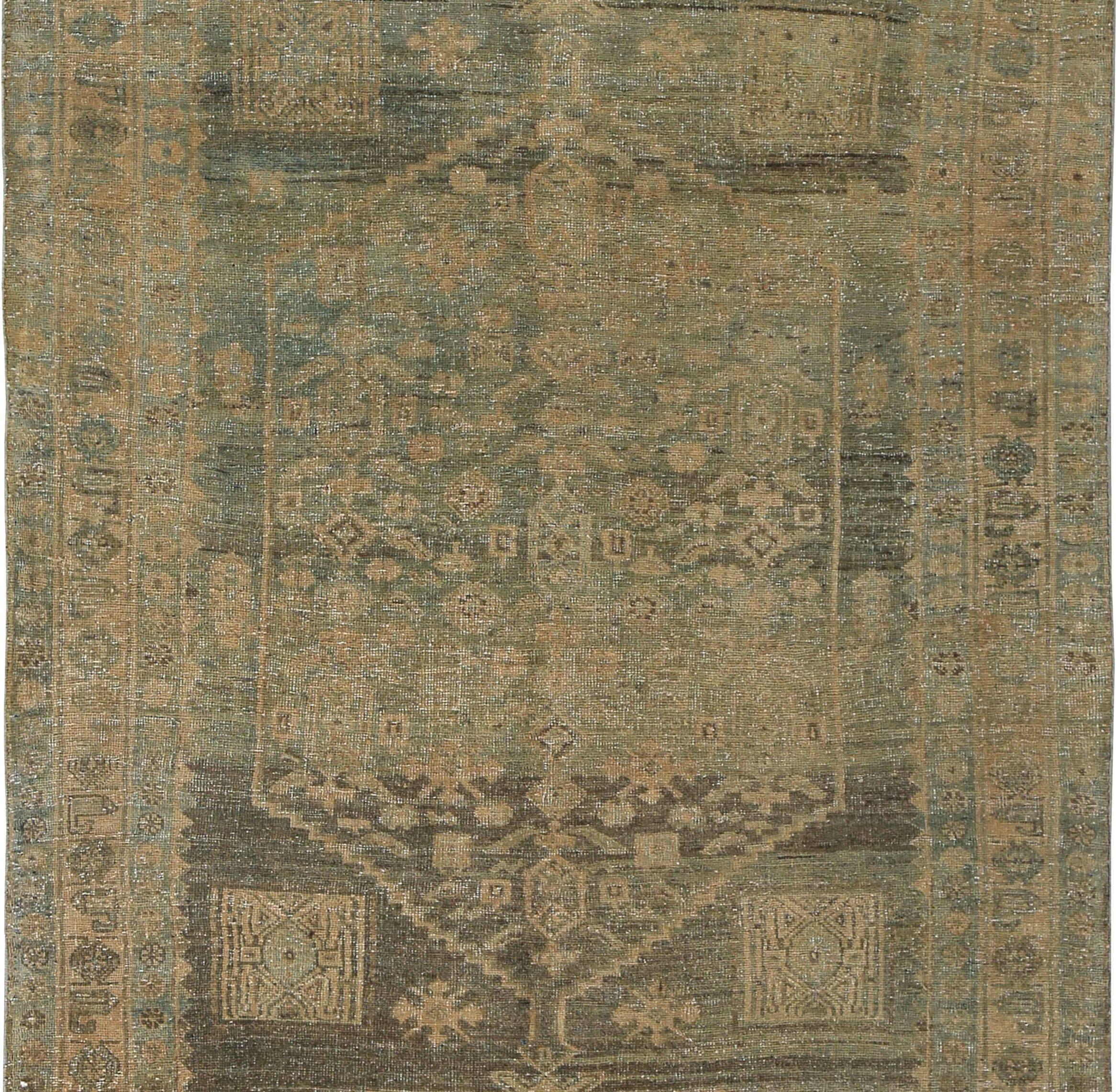 Persischer Bijar Small Teppich - Wolle Blau Braun Elfenbein Design - 89676 (Asiatisch) im Angebot