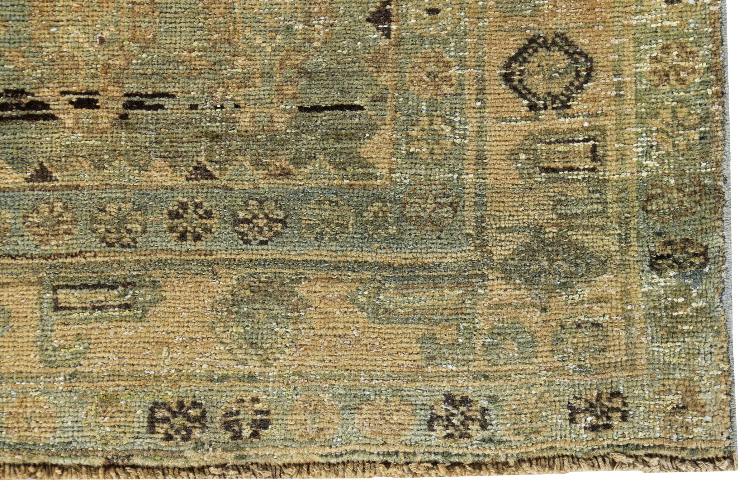 Persischer Bijar Small Teppich - Wolle Blau Braun Elfenbein Design - 89676 im Zustand „Hervorragend“ im Angebot in Dallas, TX
