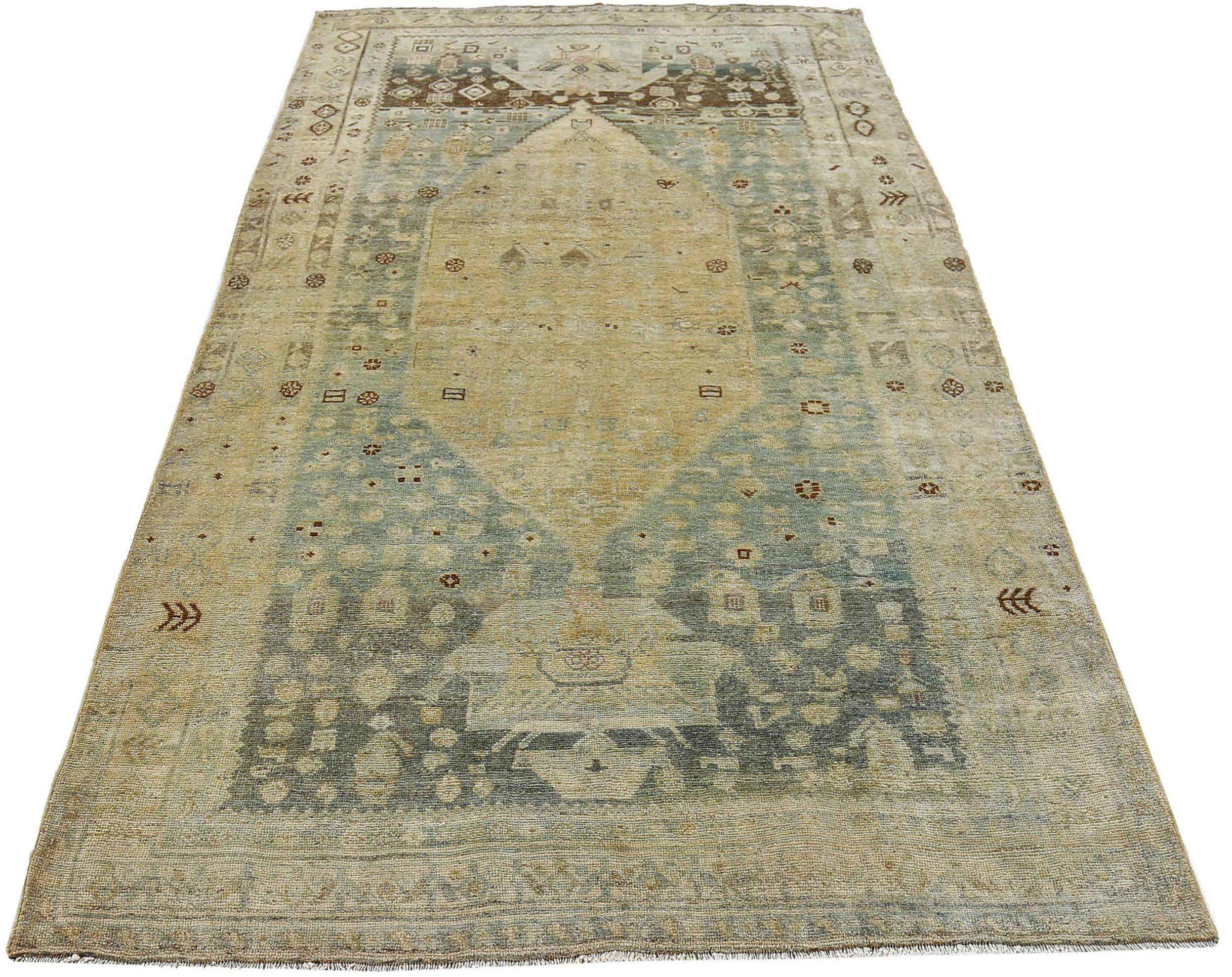 Entdecken Sie die Eleganz des persischen Bijar mit dem kleinen Teppich von ca. 1880. Dieses exklusive Design aus Wolle und BlauBraunElfenbein ist perfekt, um Ihren Raum zu verschönern.
