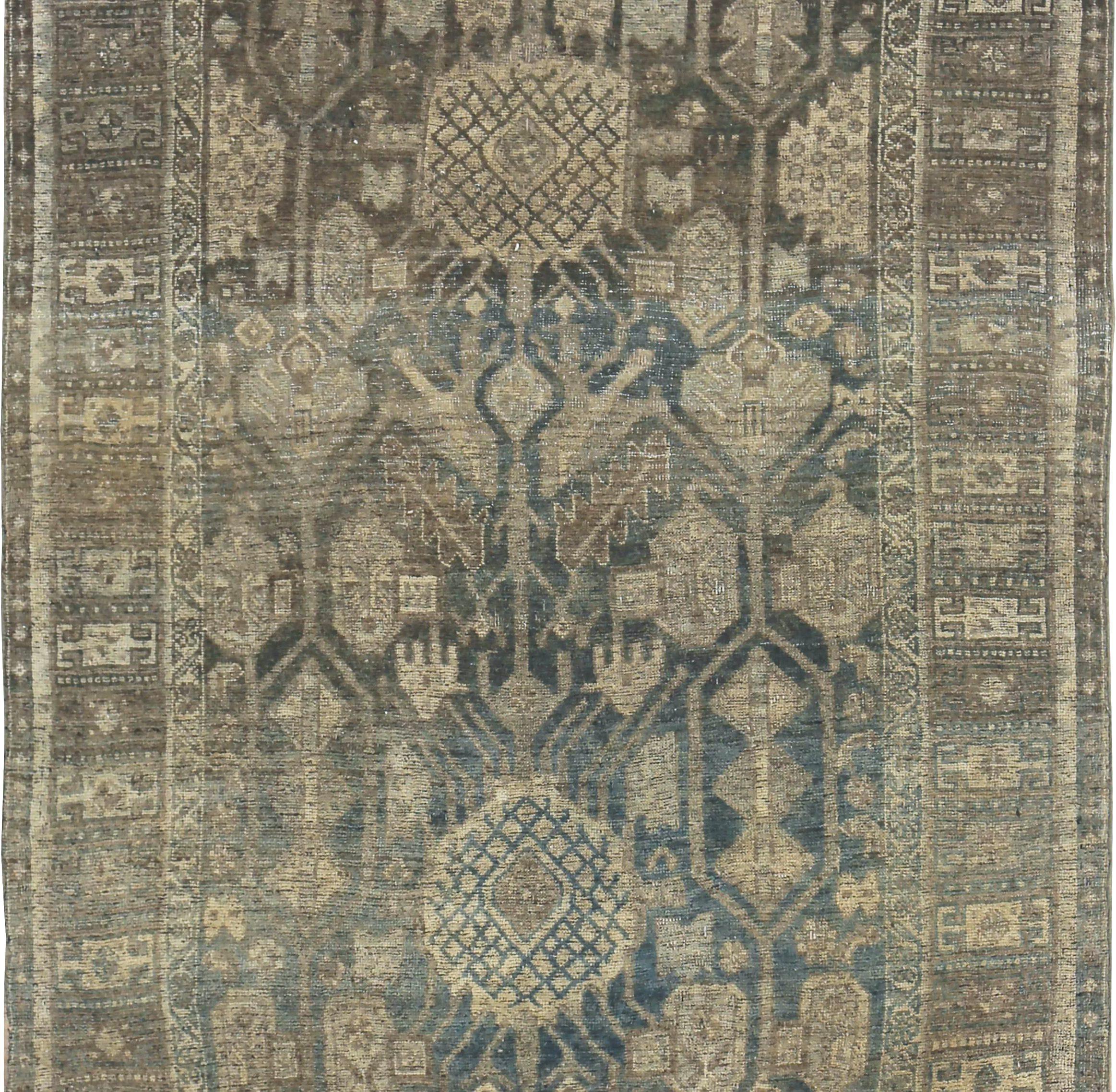 Persischer Bijar Small Teppich - Wolle Braun Grau Elfenbein Design - 89680 (Asiatisch) im Angebot