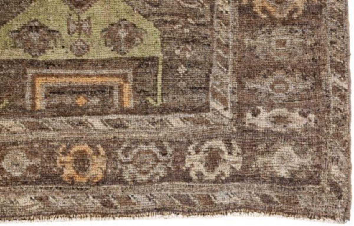 Tappeto persiano Bijar Small - Lana Marrone Verde Avorio - 91392 In condizioni ottime in vendita a Dallas, TX