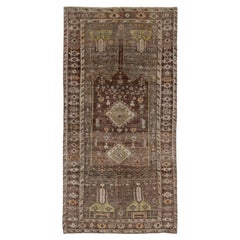 Persischer Bijar Kleiner Teppich - Wolle Braun Grün Elfenbein Design - 91392