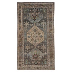 Persischer Bijar Kleiner Teppich - Wolle Braun Grün Elfenbein Design - 91527