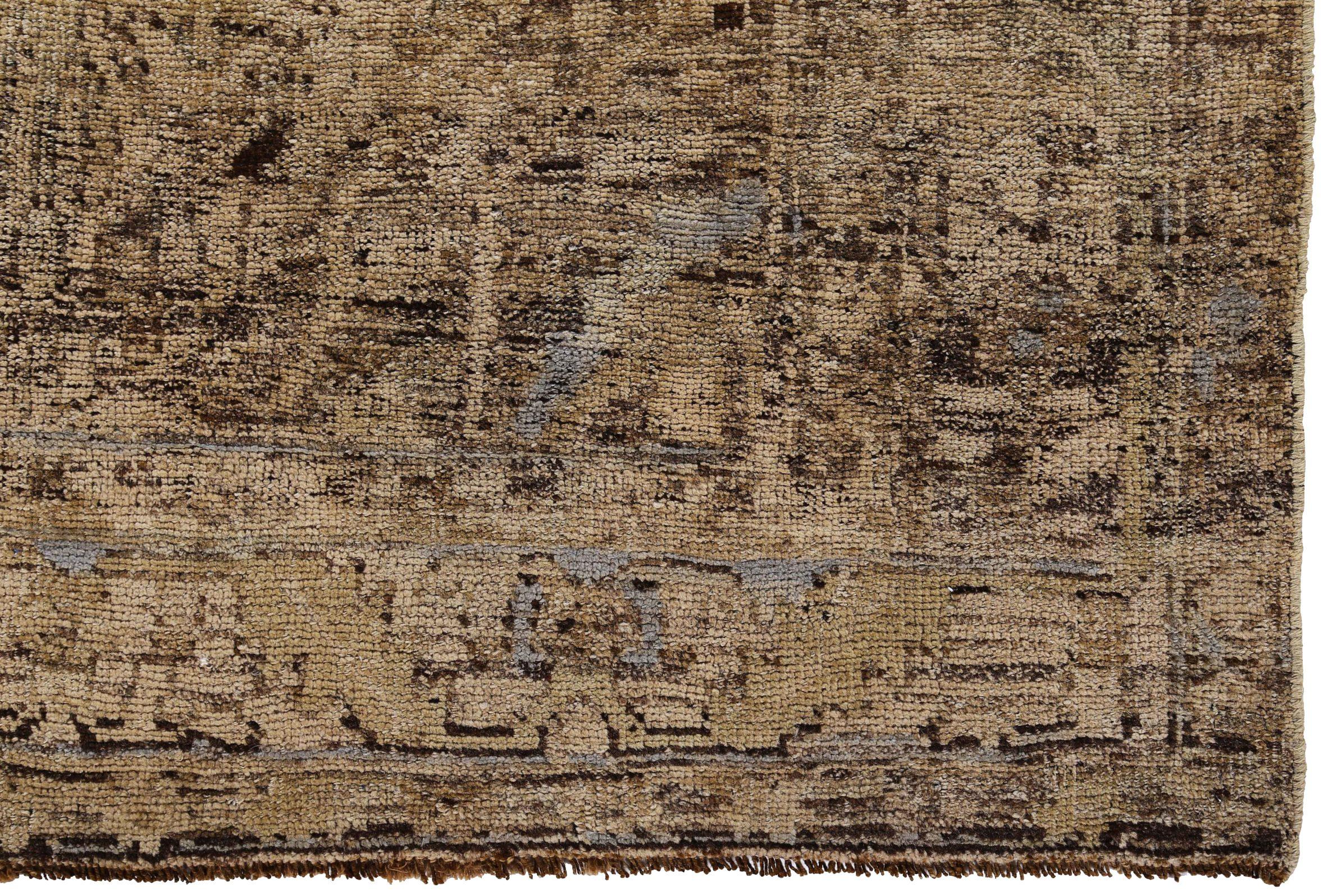 Persischer Bijar Small Teppich - Wolle Braun Elfenbein Design - 89622 (Asiatisch) im Angebot