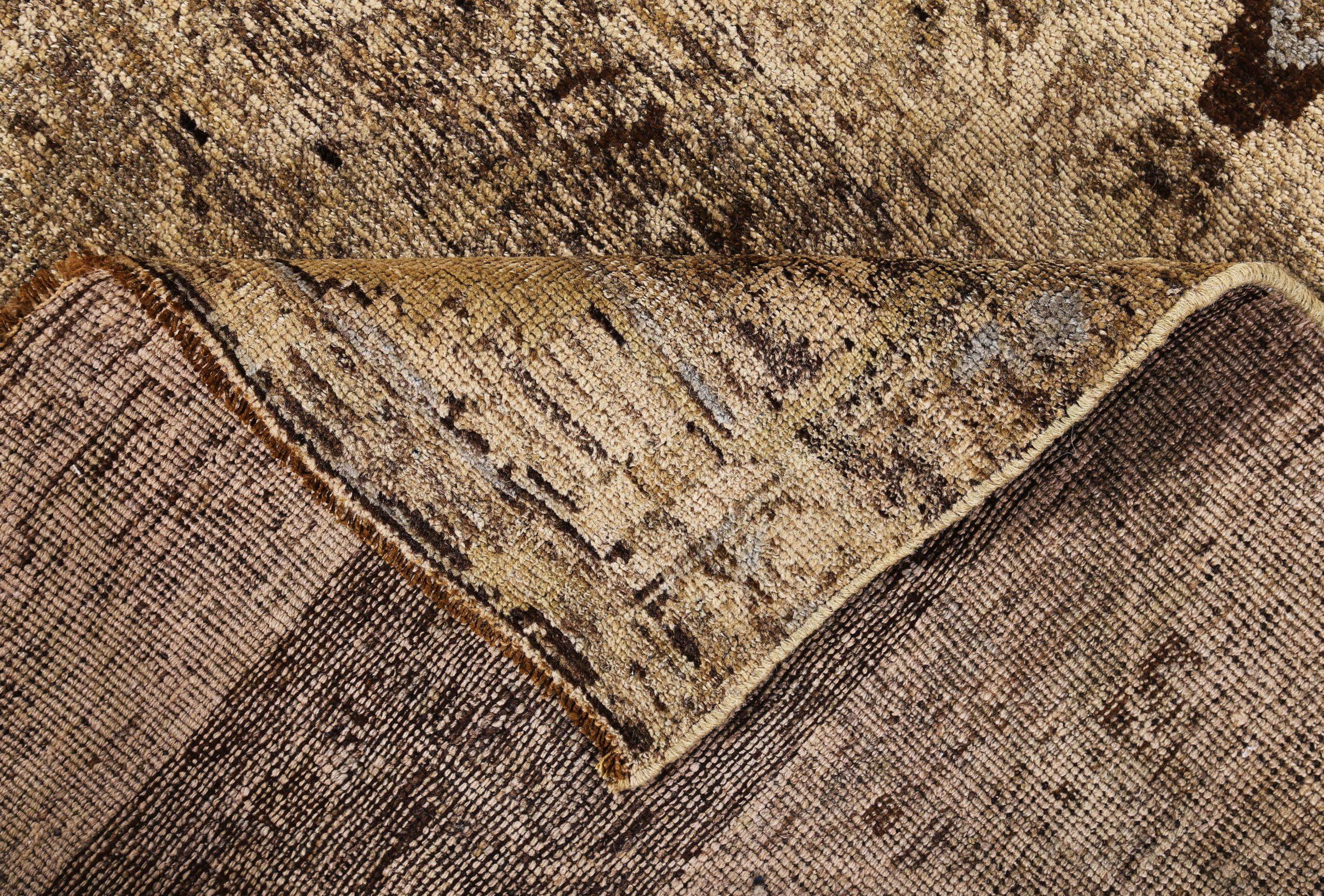 Persischer Bijar Small Teppich - Wolle Braun Elfenbein Design - 89622 (20. Jahrhundert) im Angebot
