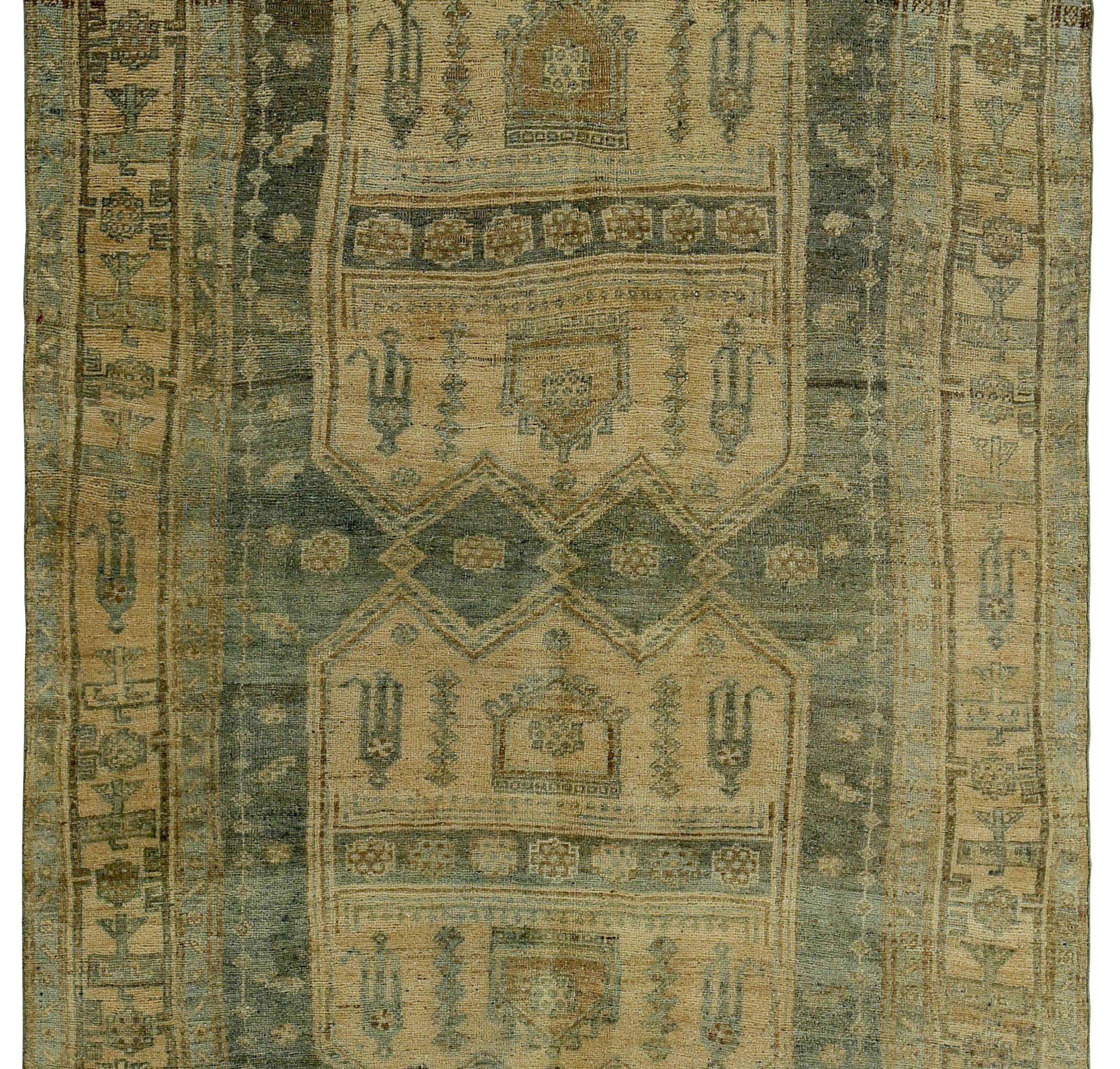 Persischer Bijar Small Teppich - Wolle Braun Elfenbein Design - 89638 (Asiatisch) im Angebot