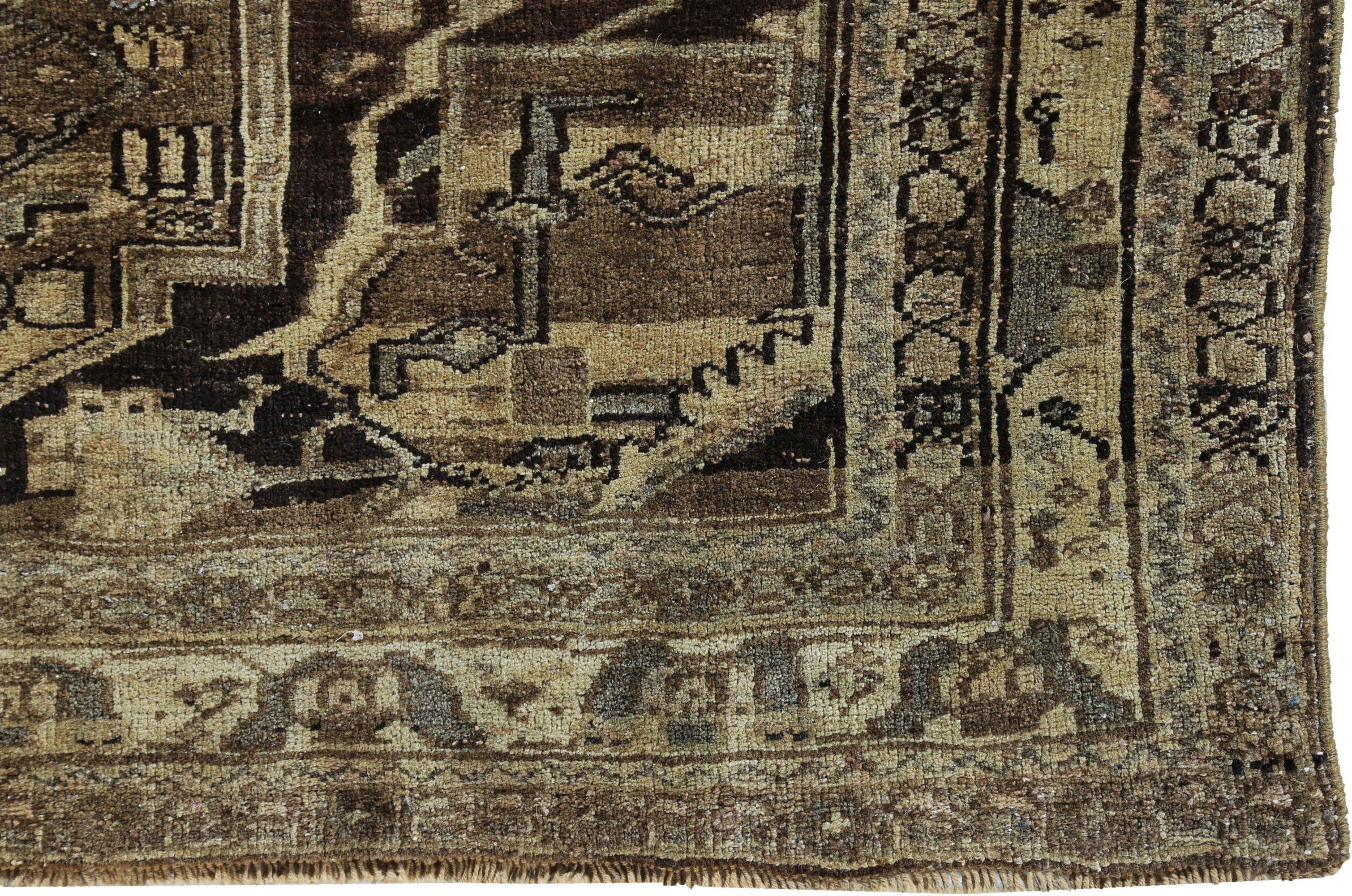 Persischer Bijar Small Teppich - Wolle Braun Elfenbein Design - 89650 (Asiatisch) im Angebot