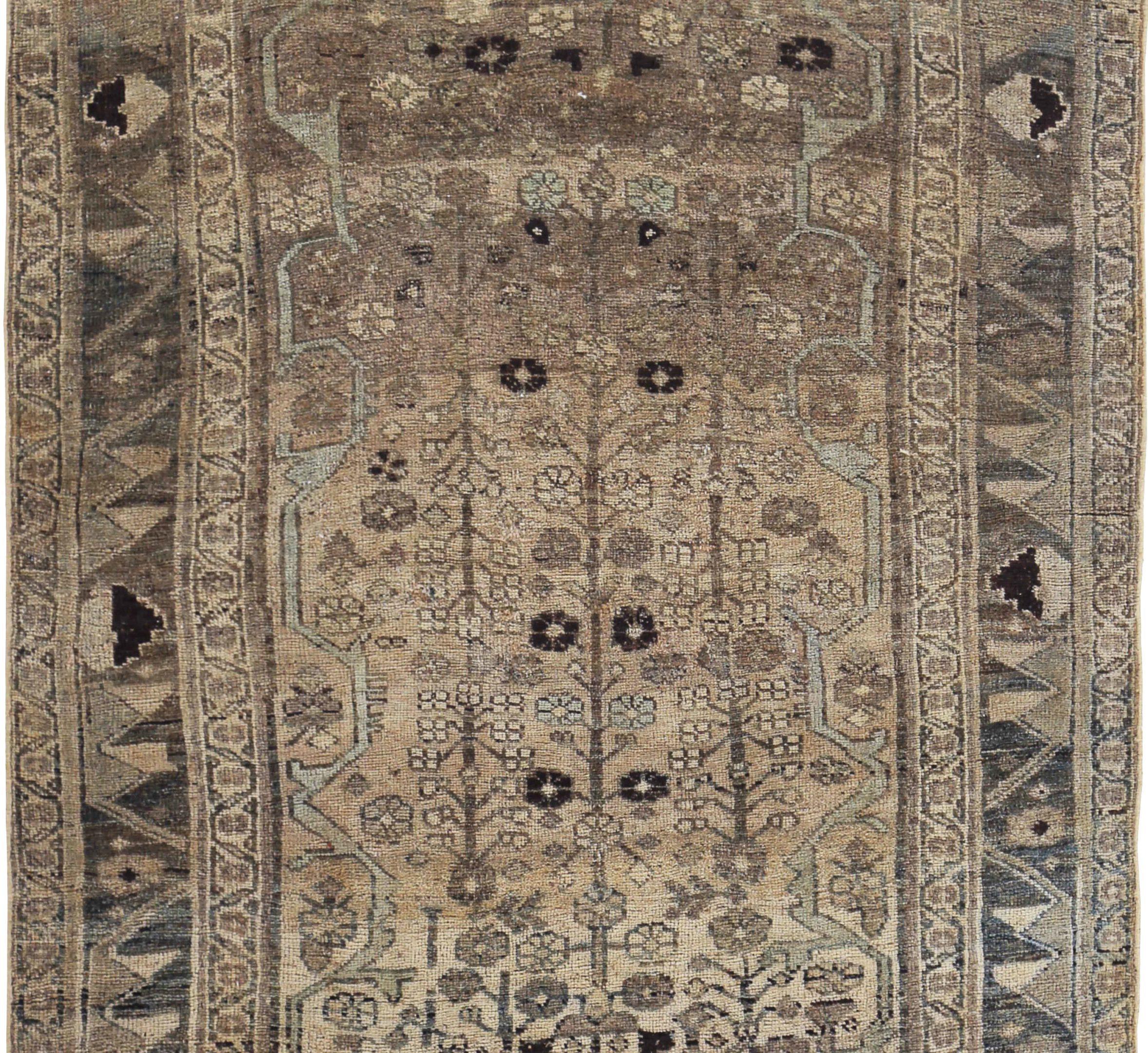 Persischer Bijar Small Teppich - Wolle Braun Elfenbein Design - 89657 (Asiatisch) im Angebot