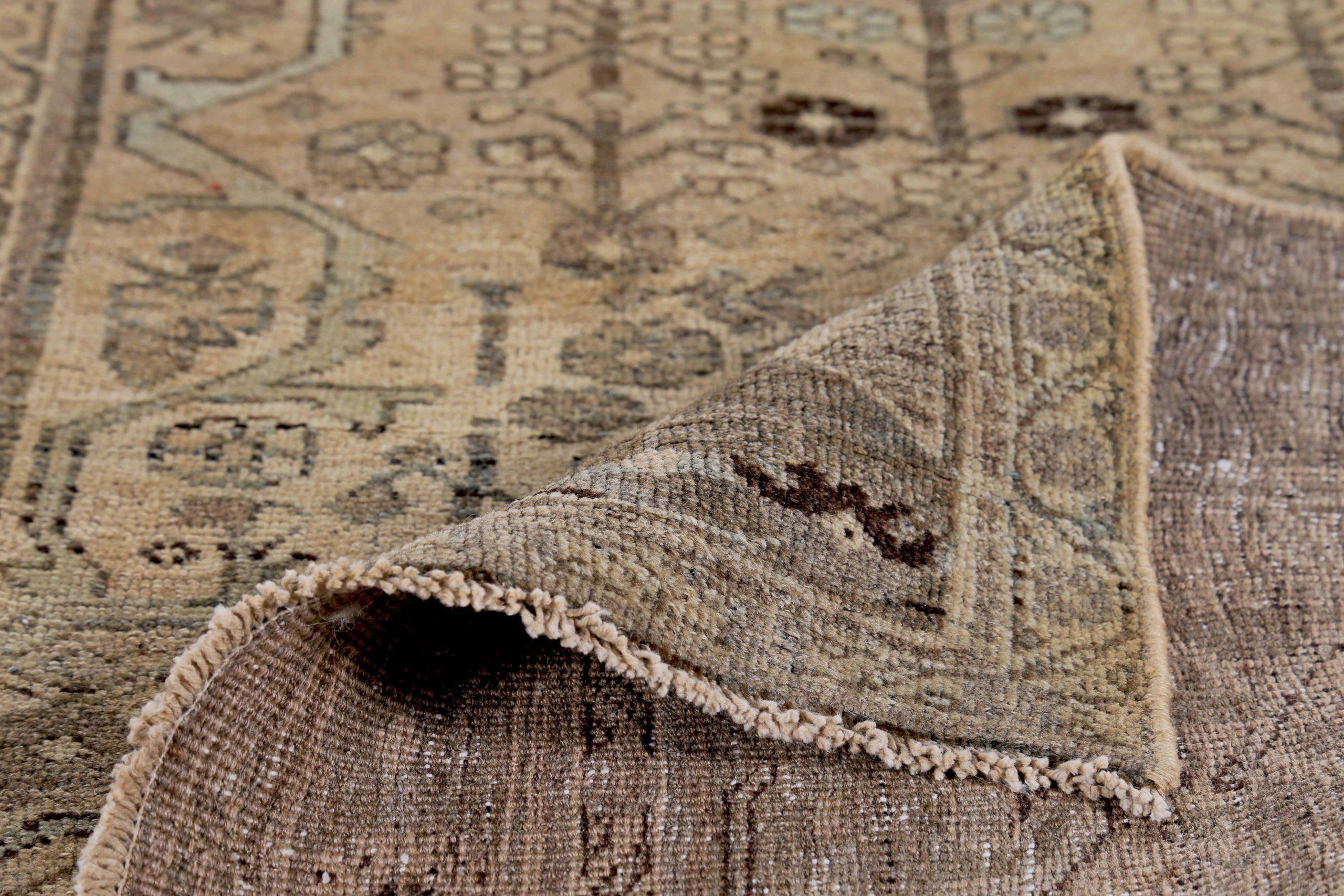 Persischer Bijar Small Teppich - Wolle Braun Elfenbein Design - 89657 im Zustand „Hervorragend“ im Angebot in Dallas, TX