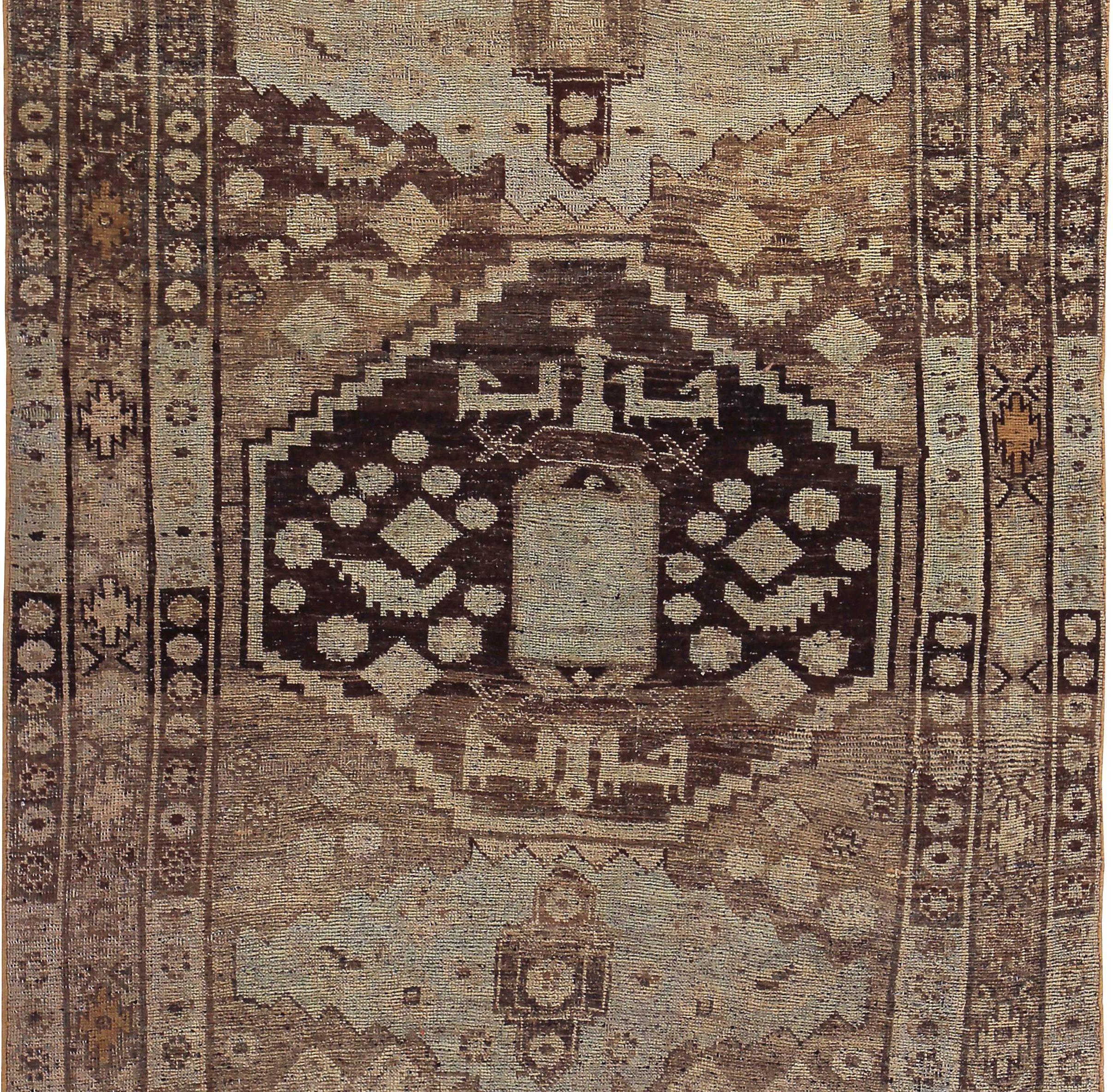 Persischer Bijar Small Teppich - Wolle Braun Elfenbein Design - 89658 (Asiatisch) im Angebot