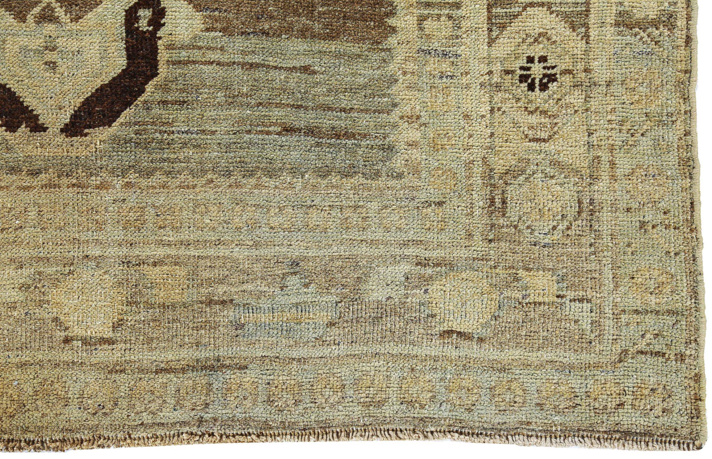 Persischer Bijar Small Teppich - Wolle Braun Elfenbein Design - 91204 im Zustand „Hervorragend“ im Angebot in Dallas, TX