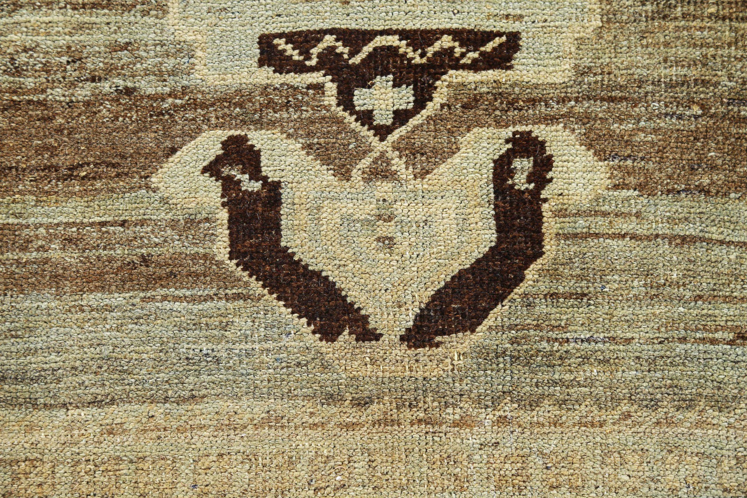 Persischer Bijar Small Teppich - Wolle Braun Elfenbein Design - 91204 (20. Jahrhundert) im Angebot
