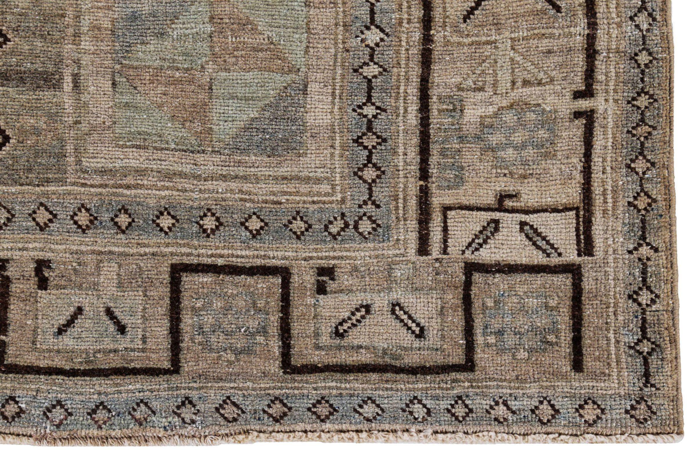 Persischer Bijar Small Teppich - Wolle Braun Elfenbein Design - 91316 im Zustand „Hervorragend“ im Angebot in Dallas, TX