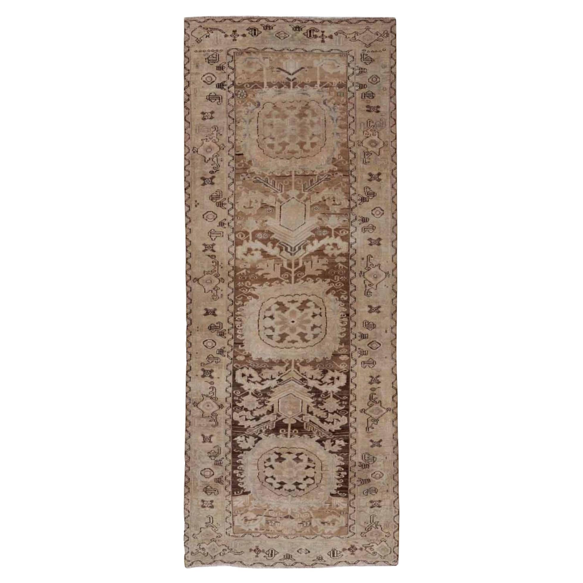 Tapis persan Bijar Small - Laine Brown Ivory Design - 91399