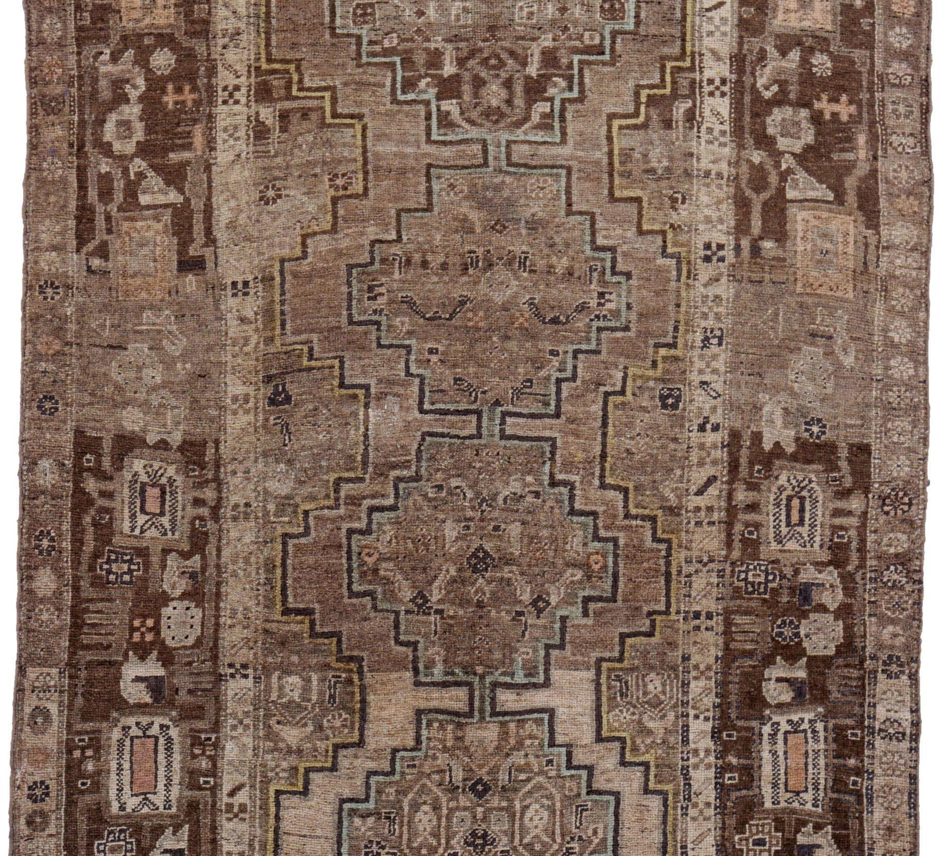Persischer Bijar Small Teppich - Wolle Braun Elfenbein Design - 91496 (Asiatisch) im Angebot