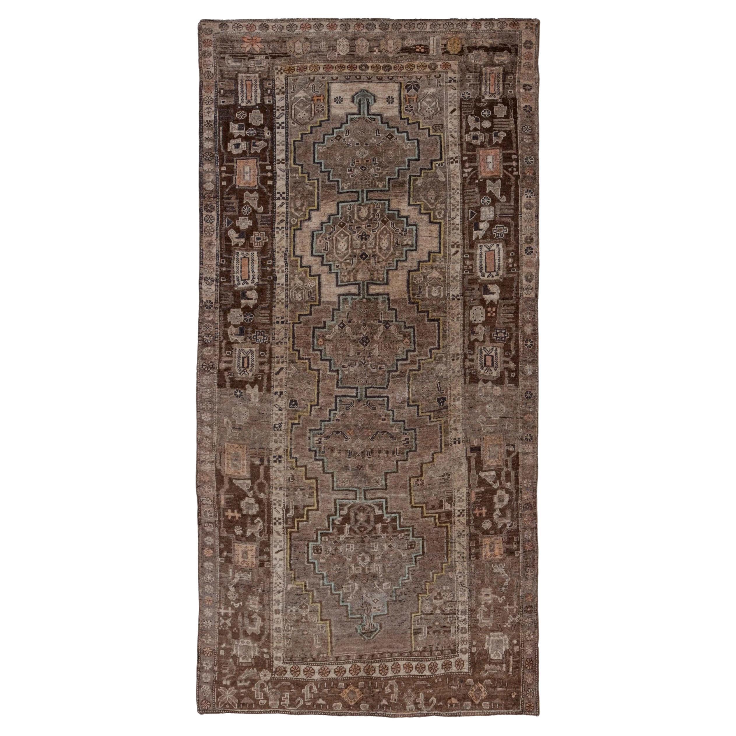 Persischer Bijar Small Teppich - Wolle Braun Elfenbein Design - 91496
