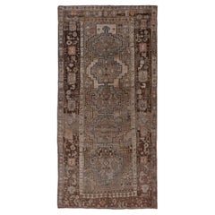 Persischer Bijar Small Teppich - Wolle Braun Elfenbein Design - 91496