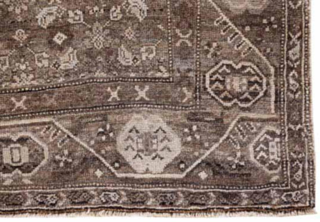 Persischer Bijar Small Teppich - Wolle Braun Elfenbein Design - 91497 im Zustand „Hervorragend“ im Angebot in Dallas, TX