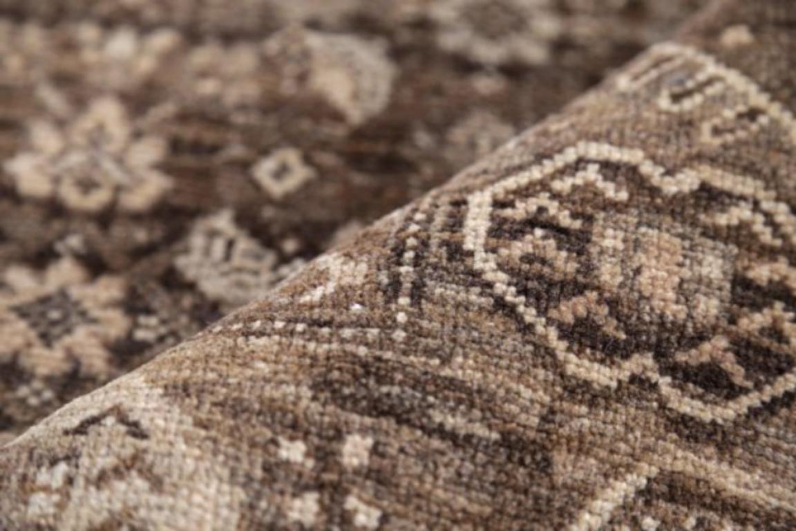 Persischer Bijar Small Teppich - Wolle Braun Elfenbein Design - 91497 (20. Jahrhundert) im Angebot