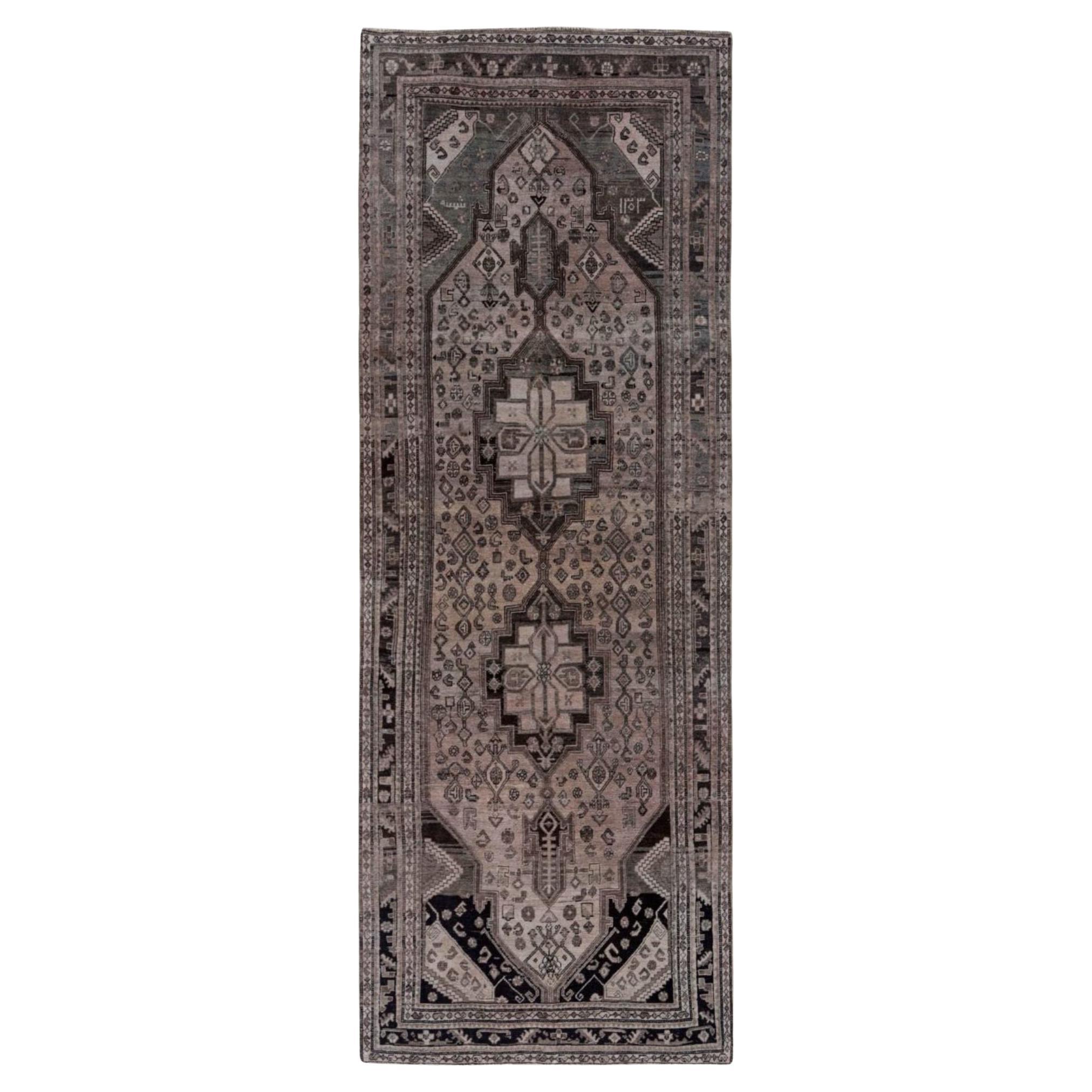 Persischer Bijar Small Teppich - Wolle Braun Elfenbein Design - 91612