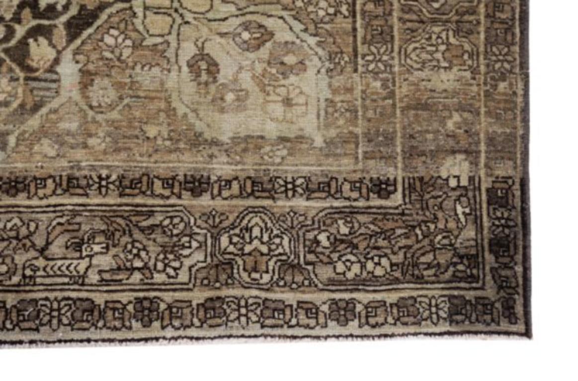 Persischer Bijar Small Teppich - Wolle Braun Elfenbein Design - 91621 im Zustand „Hervorragend“ im Angebot in Dallas, TX