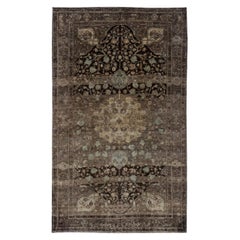 Persischer Bijar Small Teppich - Wolle Braun Elfenbein Design - 91621