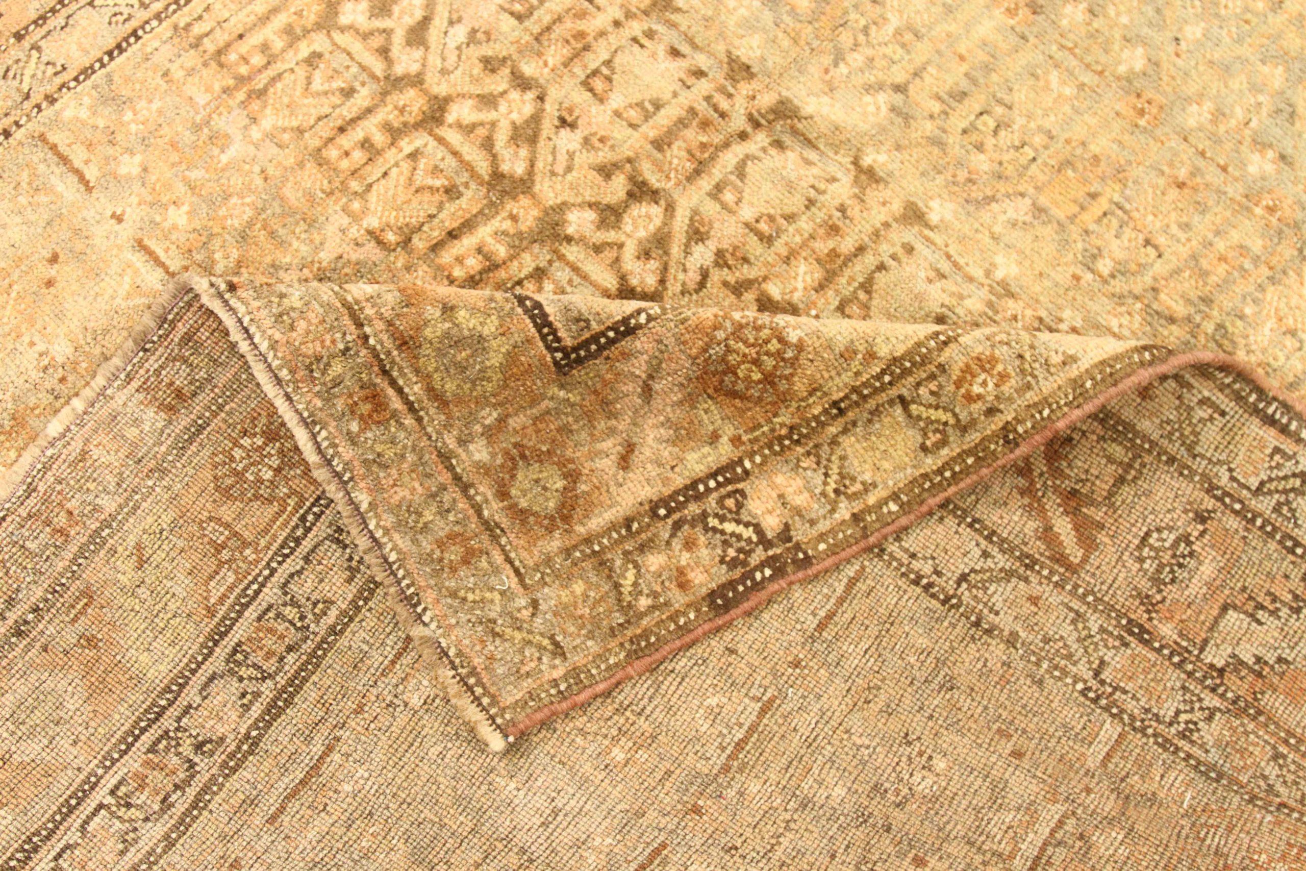 Asiatique Tapis persan Bijar Small - Laine Brown Ivory Pink Design - 75621 en vente