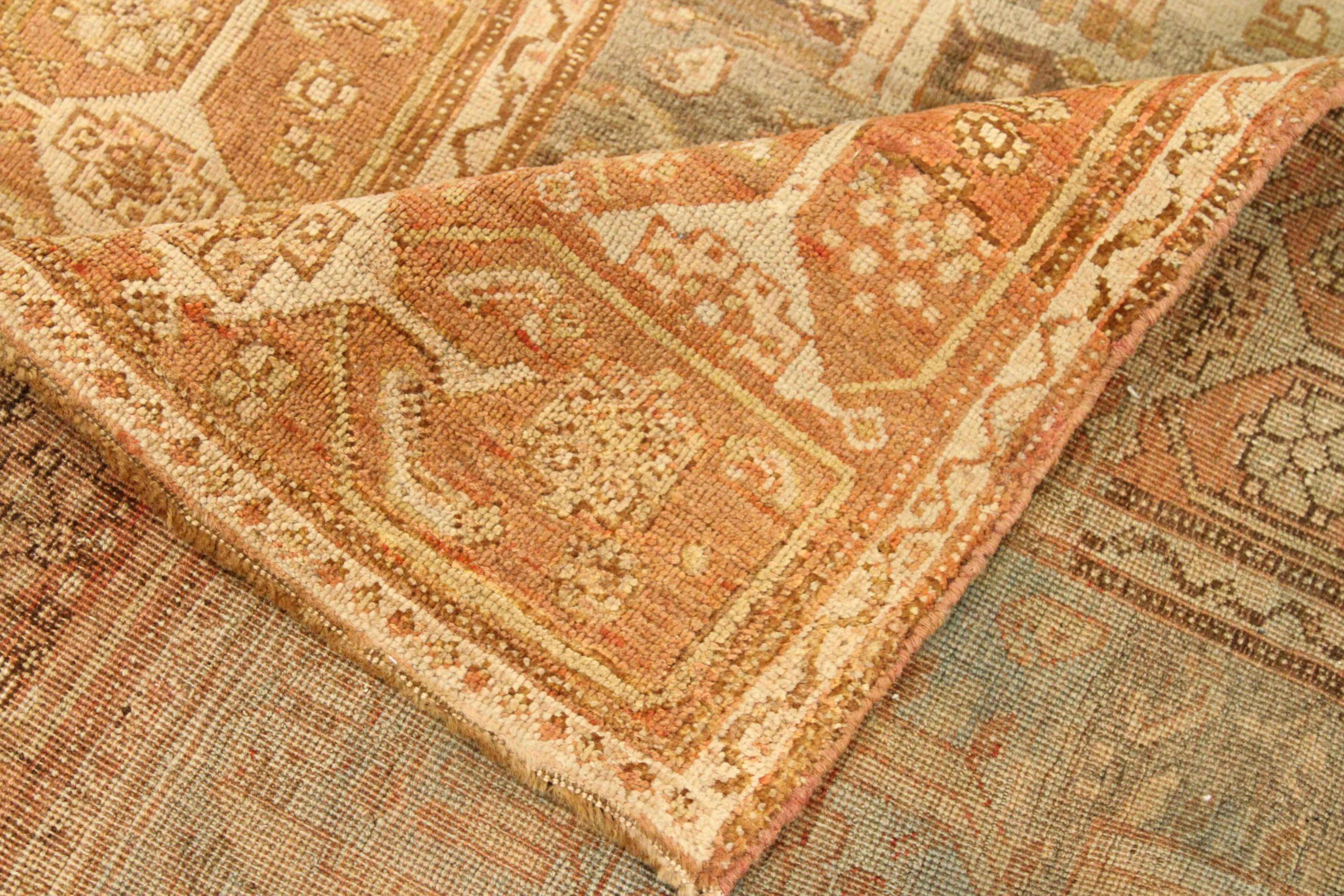 Persischer Bijar Small Teppich - Wolle Braun Elfenbein Rosa Design - 75722 (Asiatisch) im Angebot