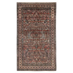 Tapis persan Bijar Small - Laine Brown Ivory Red Design - 91391