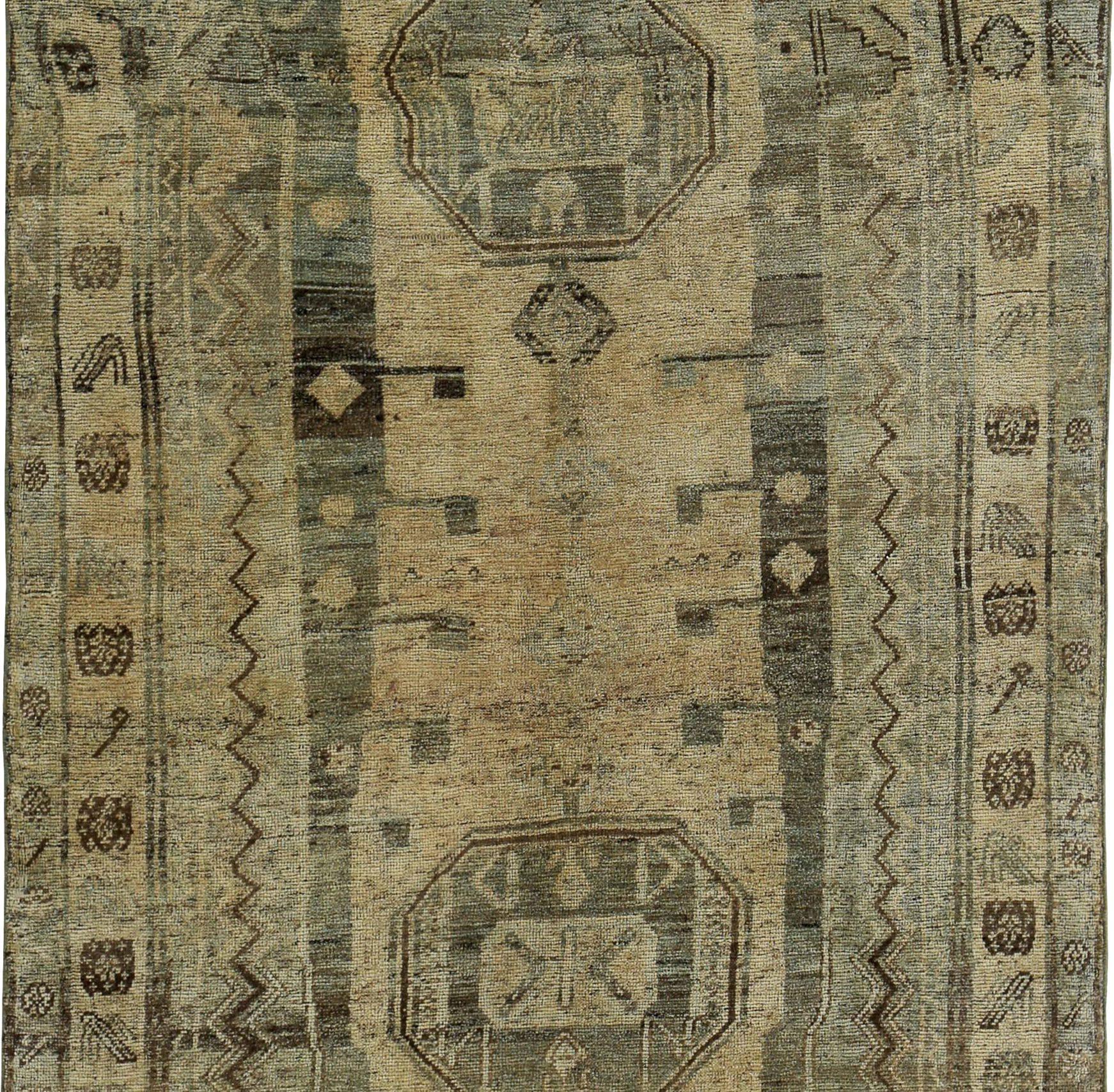 Asiatico Tappeto persiano Bijar Small - Lana Marrone Avorio Taupe Design - 89639 in vendita