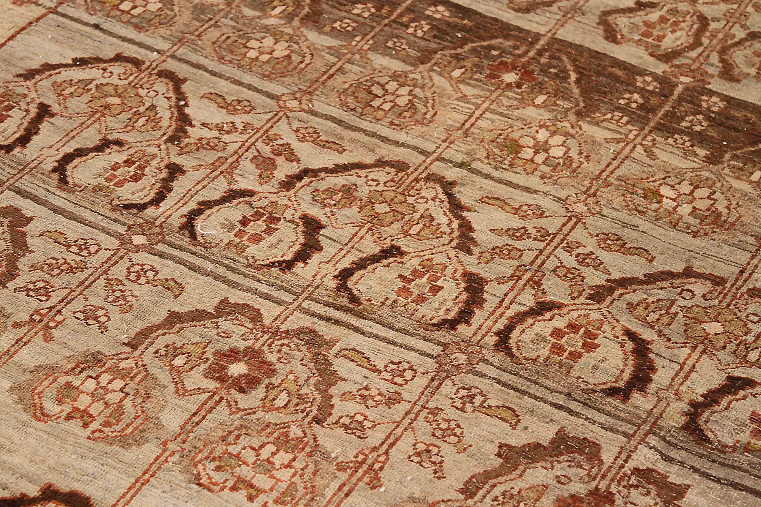 Asiatique Tapis persan Bijar Small - Wool Brown Ivory Red 70627 en vente