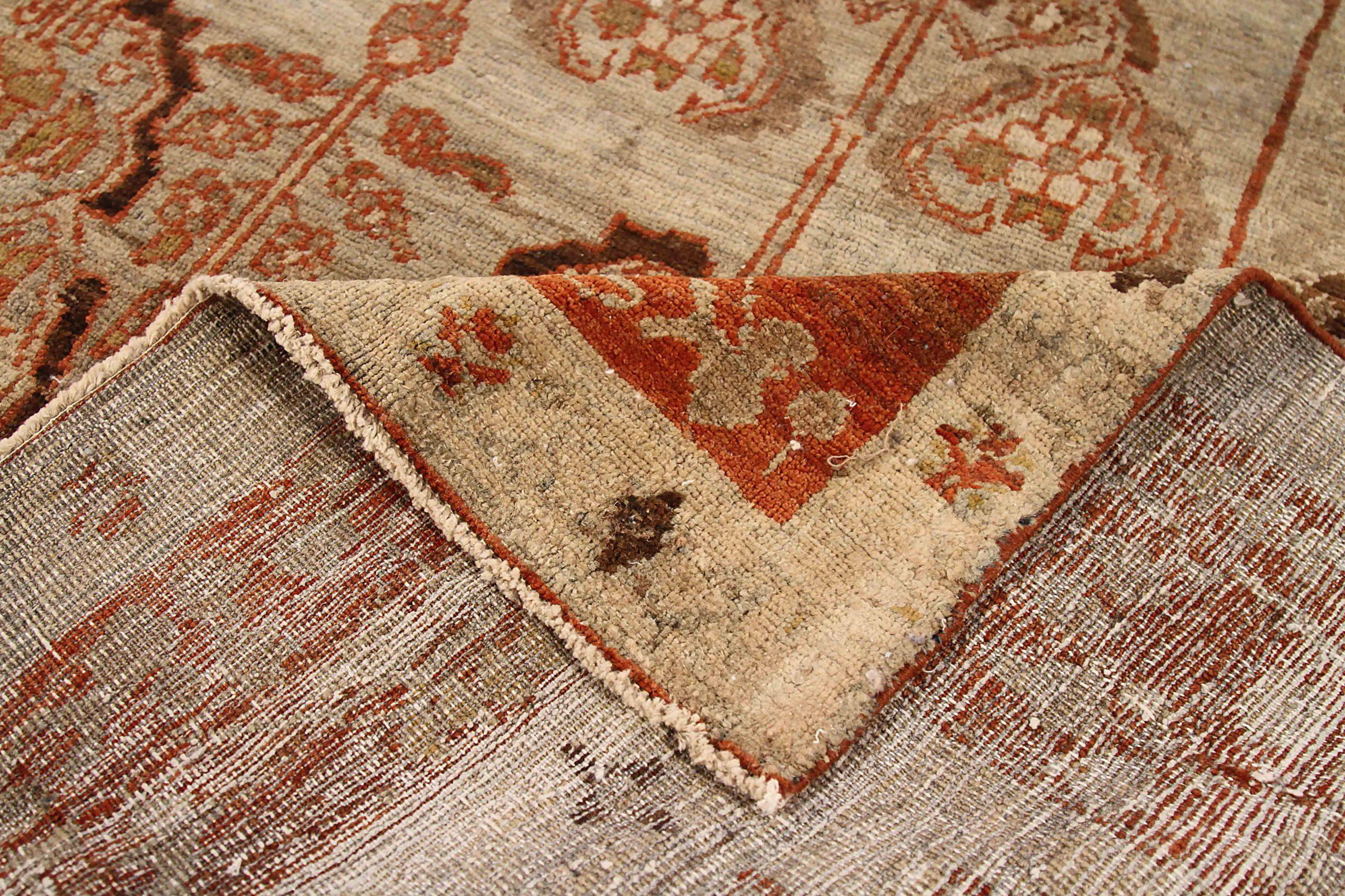Tapis persan Bijar Small - Wool Brown Ivory Red 70627 Excellent état - En vente à Dallas, TX