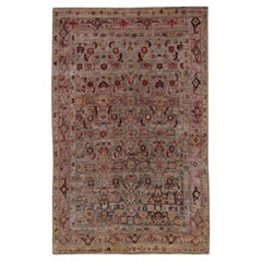 Persischer Bijar Kleiner Teppich - Wolle Grau Rosa Rot Design - 91393