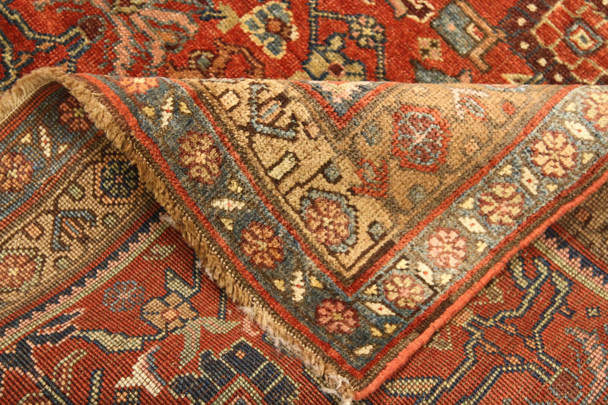 Persischer Bijar Kleiner Teppich - Wolle Rot 10325 im Zustand „Hervorragend“ im Angebot in Dallas, TX