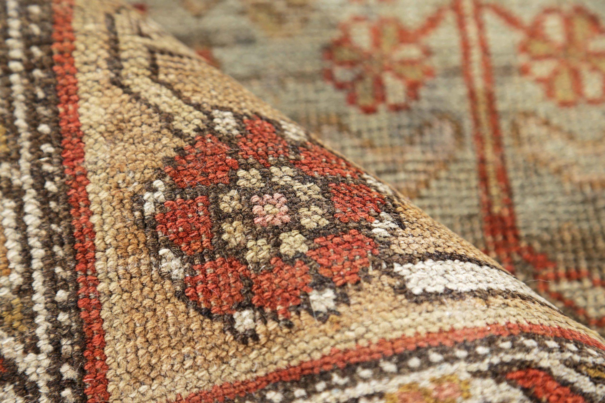 Persischer Bijar Kleiner Teppich CIRCA 1910 - Wolle Braun Elfenbein Rot Design - 91287 im Zustand „Hervorragend“ im Angebot in Dallas, TX